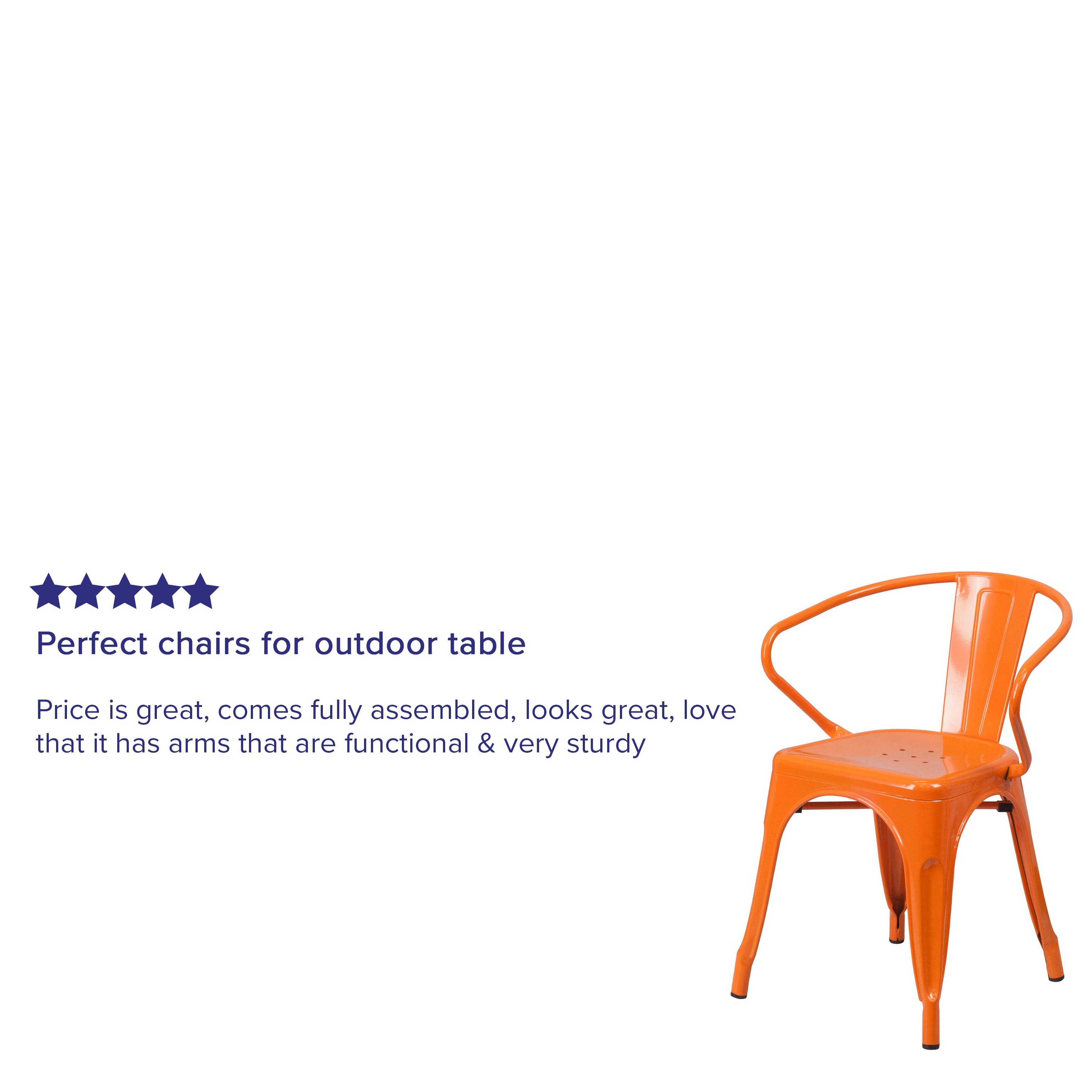 Hucheson Metal Indoor-Outdoor Chair with Arms