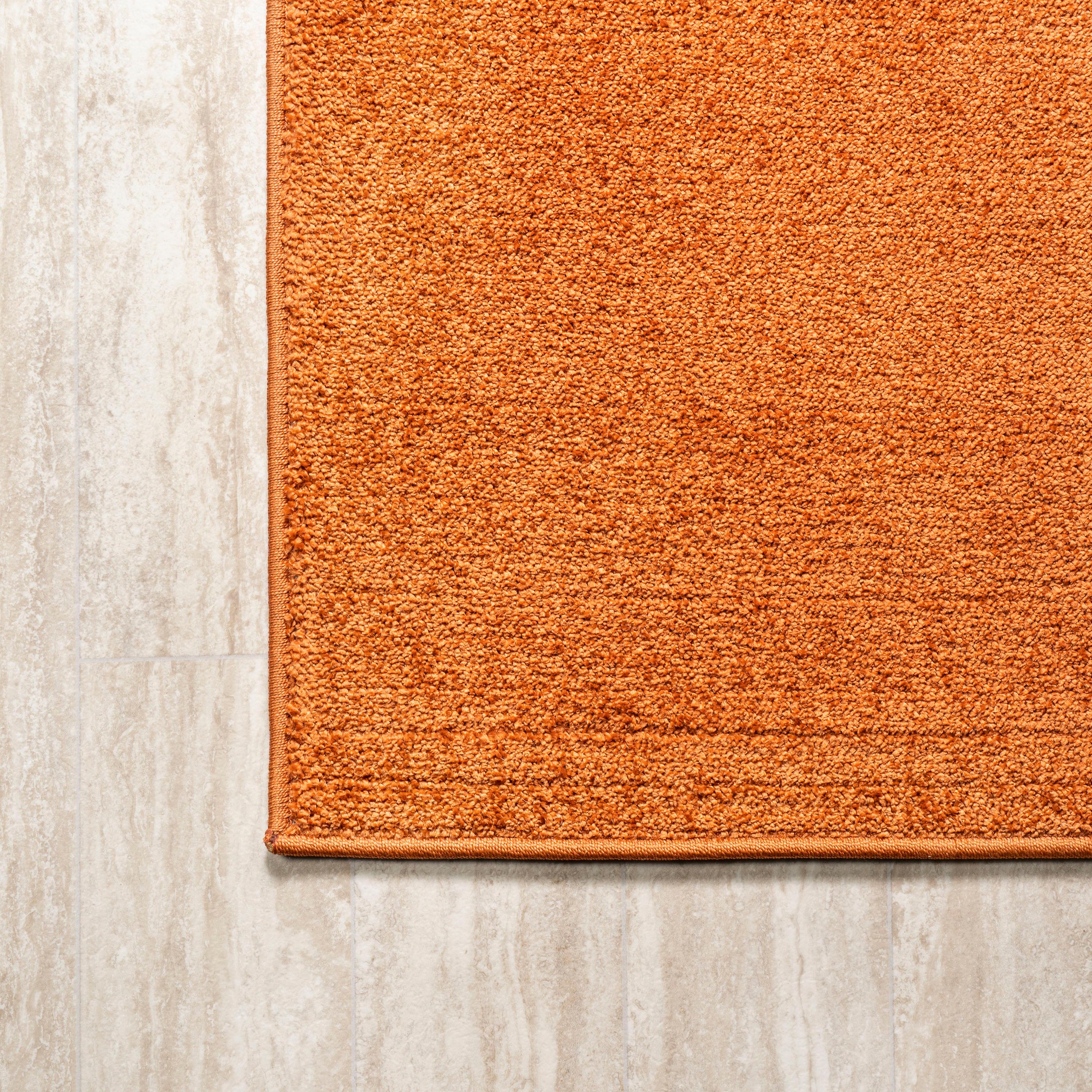 JONATHAN Y Haze Solid Low-Pile Orange 5' Square Area Rug