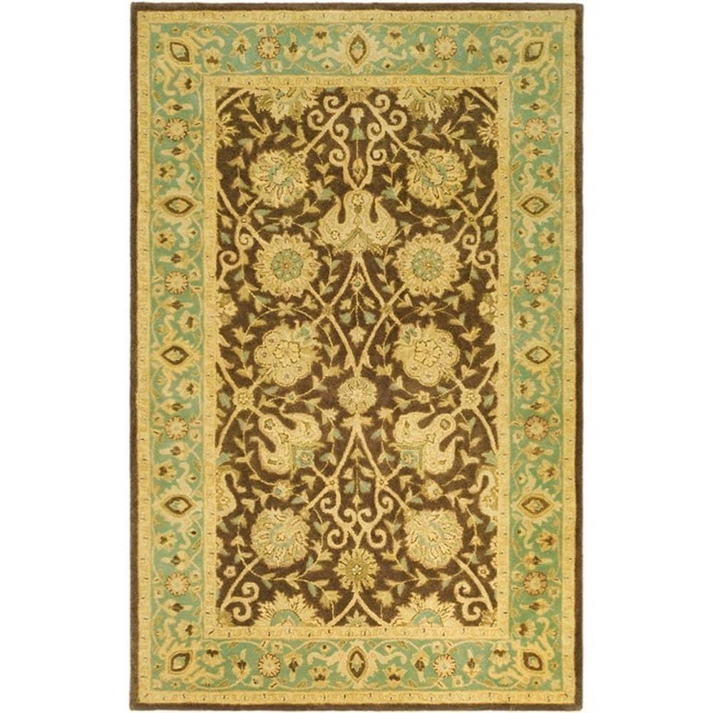Antiquity AT21 Hand Tufted Indoor Area Rug - Brown/Green - 6'x9' - Safavieh