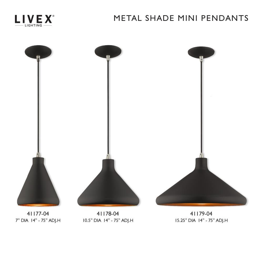 Livex Lighting Metal Shade 1 - Light Chandelier in  Black
