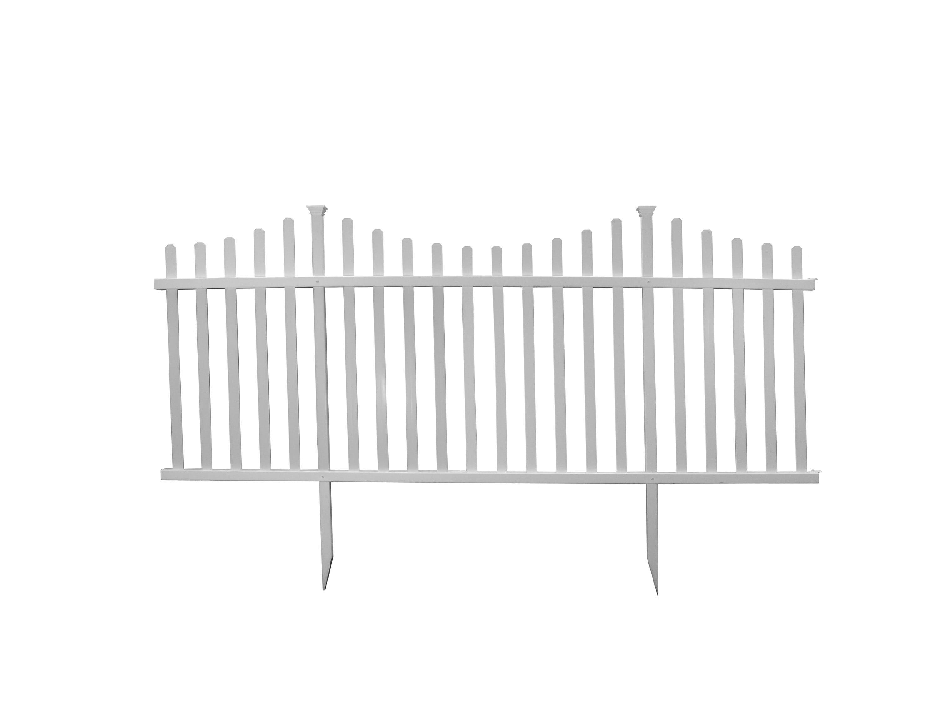 42in H x 92in W (2 Panels) No Dig Zippity Manchester Fence Kit, White Vinyl Picket Fence Panels, Perfect Durable Temporary Outdoor Fence for Backyard, Patio, or Garden, ZP19018