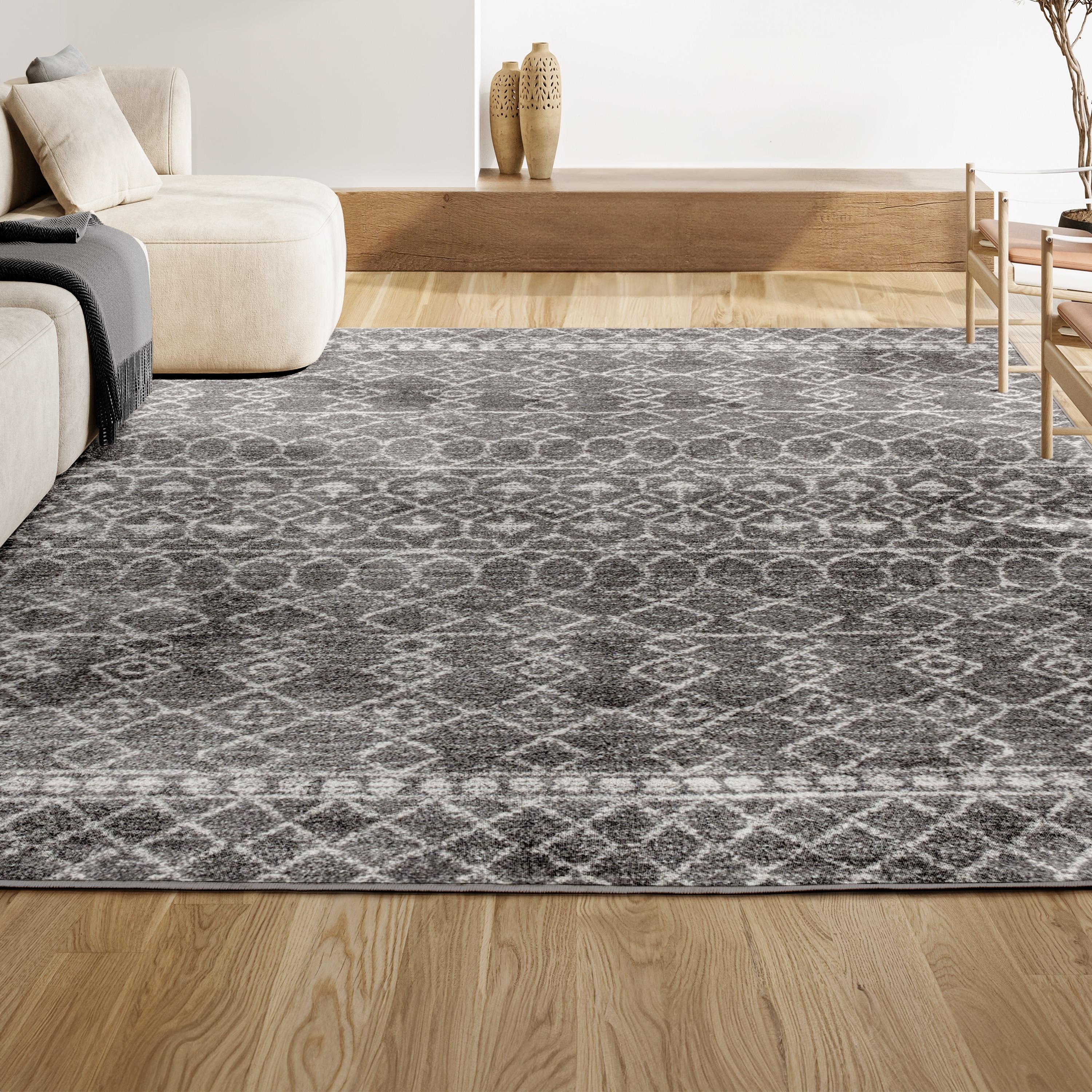 8'x10' Izil Moroccan Beni Souk Area Rug, Gray/Cream - JONATHAN Y