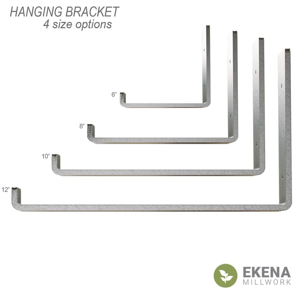 Ekena Millwork 2"W x 6"D x 5 1/2"H Steel Hanging Shelf Bracket, Stainless Steel