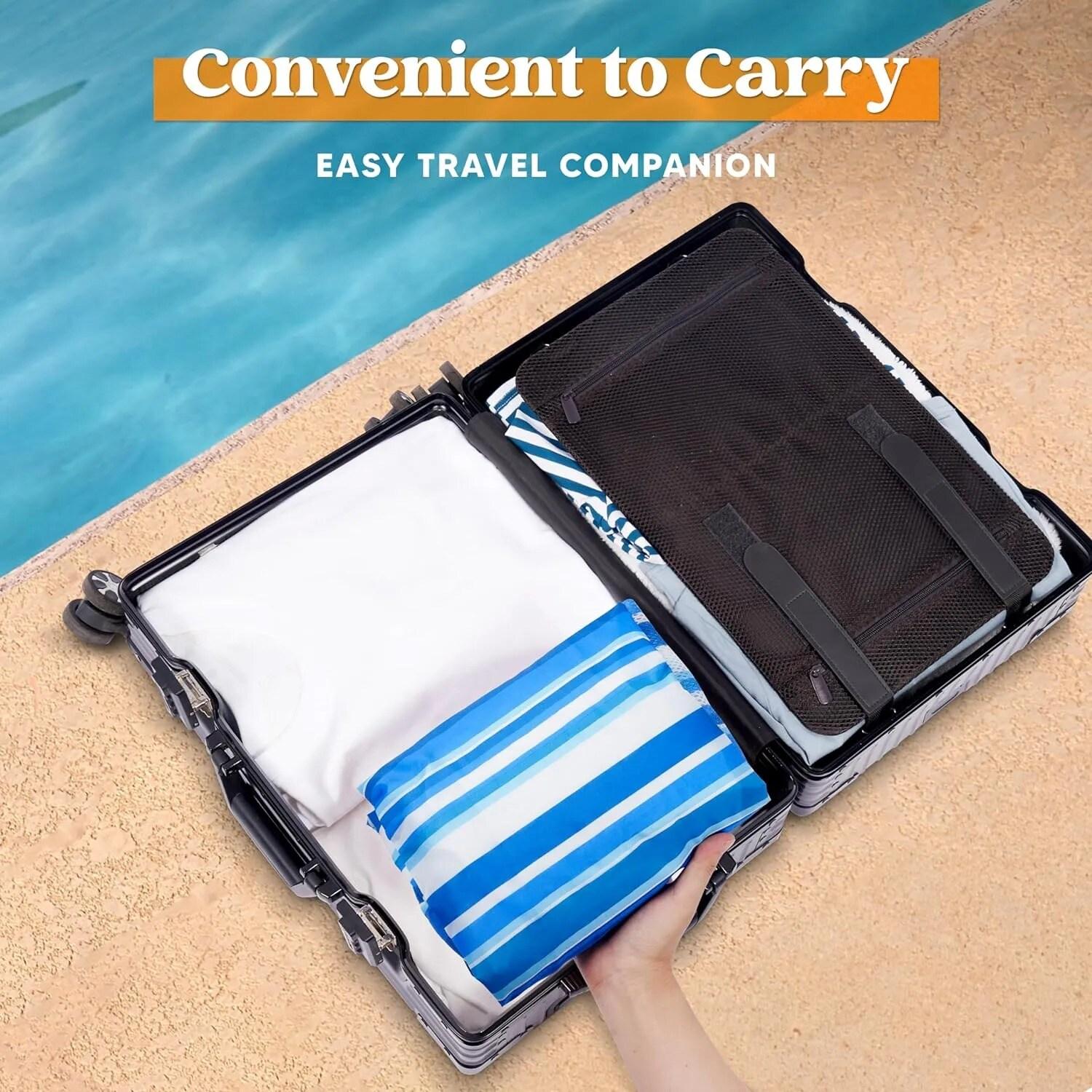 Joyfy 2 Packs Inflatable Pool Chairs,  Inflatable Lounge Pool Float, Stripe Hammock Chair for Adult Summer Party Water Beach Fun - Green, Blue