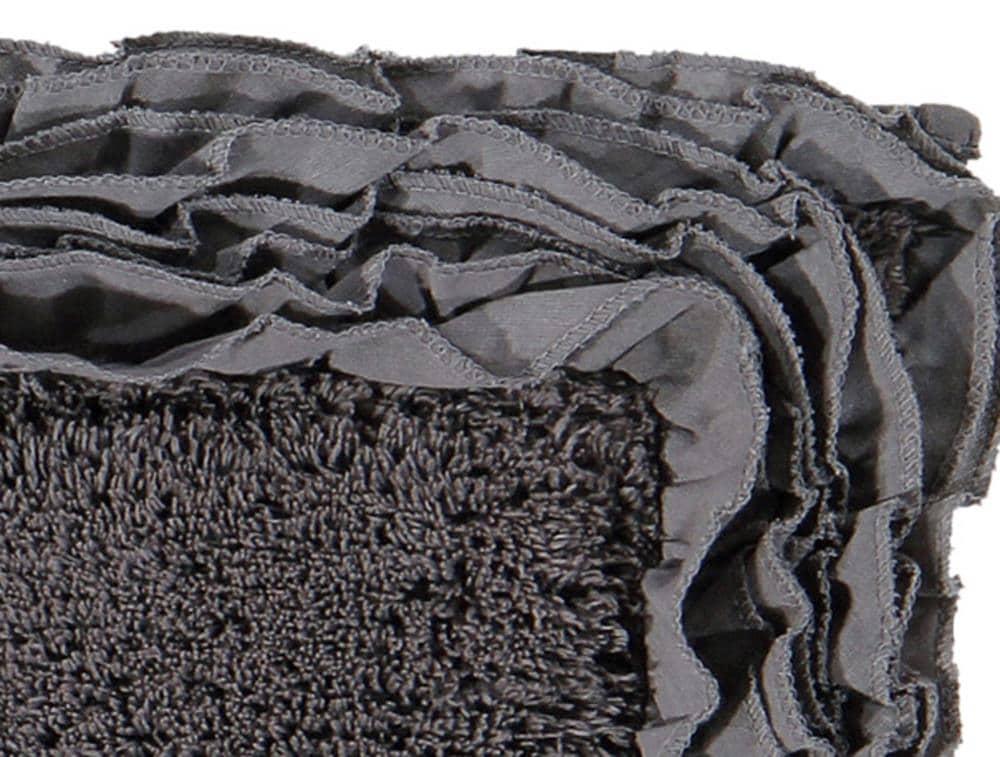 Better Trends Shaggy Boader 100% Cotton Tufted Non- Slip Backing Bath Rug 20" x 60" Runner - Gray