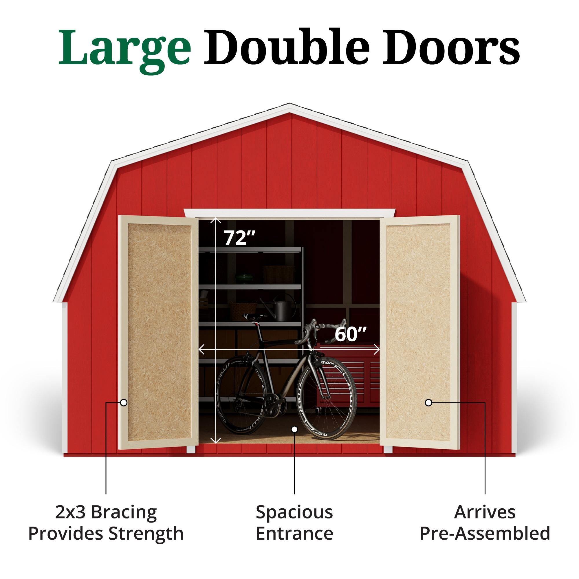 Little Cottage Co. 12x12 Value Gambrel Barn with 4 ft. Sidewalls, Outdoor Wood Storage Shed Do-It-Yourself Precut Kit