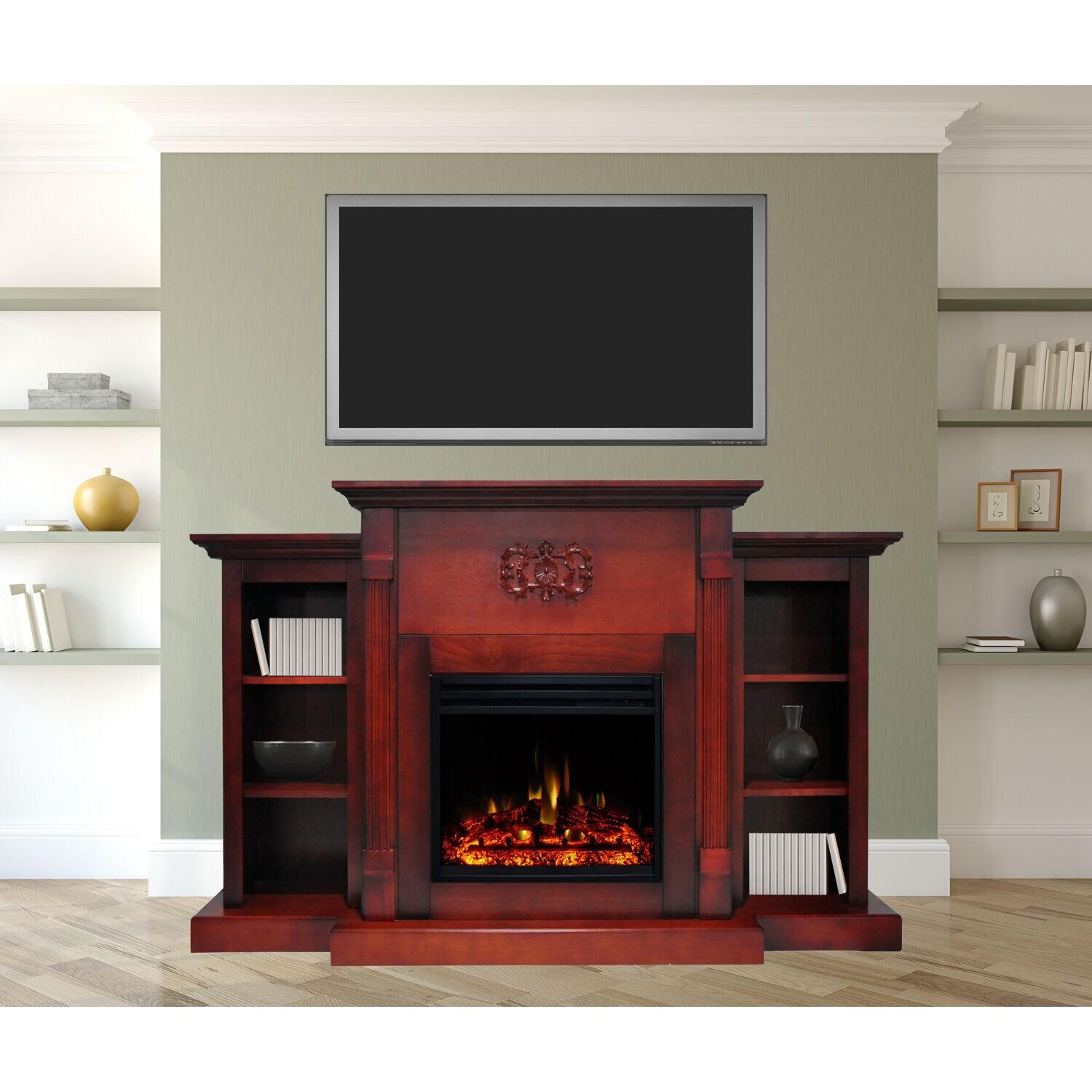 Cambridge Sanoma Freestanding Electric Fireplace Heater with Traditional Mantel, Timer, Remote Control