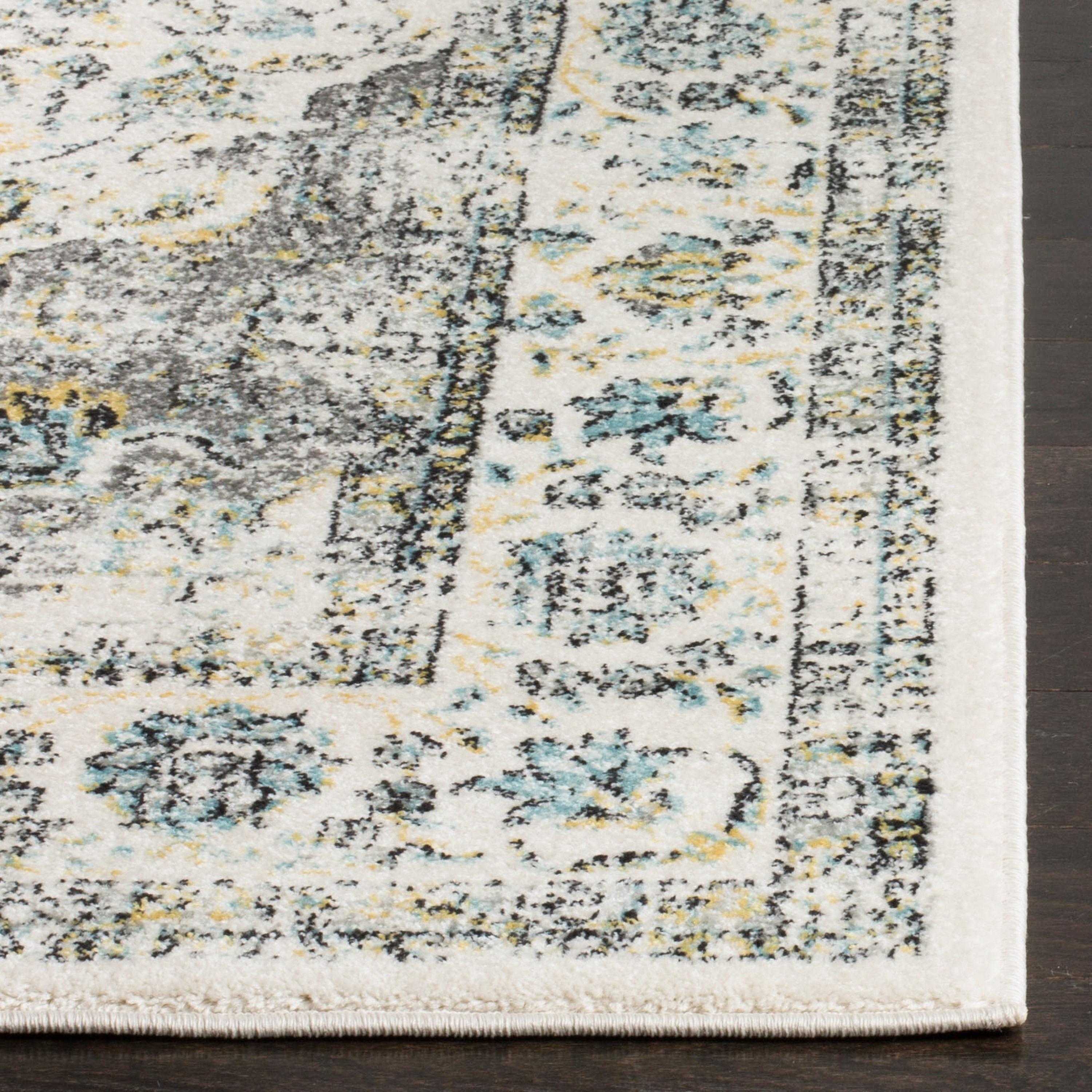 Evoke EVK220 Power Loomed Area Rug - Grey/Gold - 4'x6' - Safavieh.