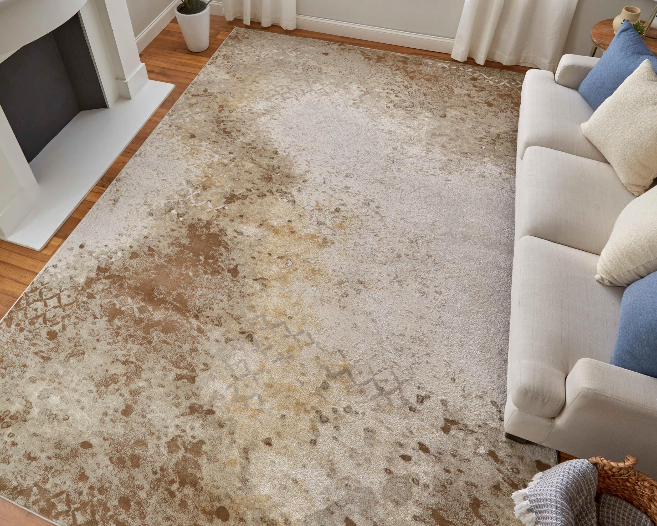 Room Envy Vanhorn Modern Watercolor, Brown/Tan/Ivory