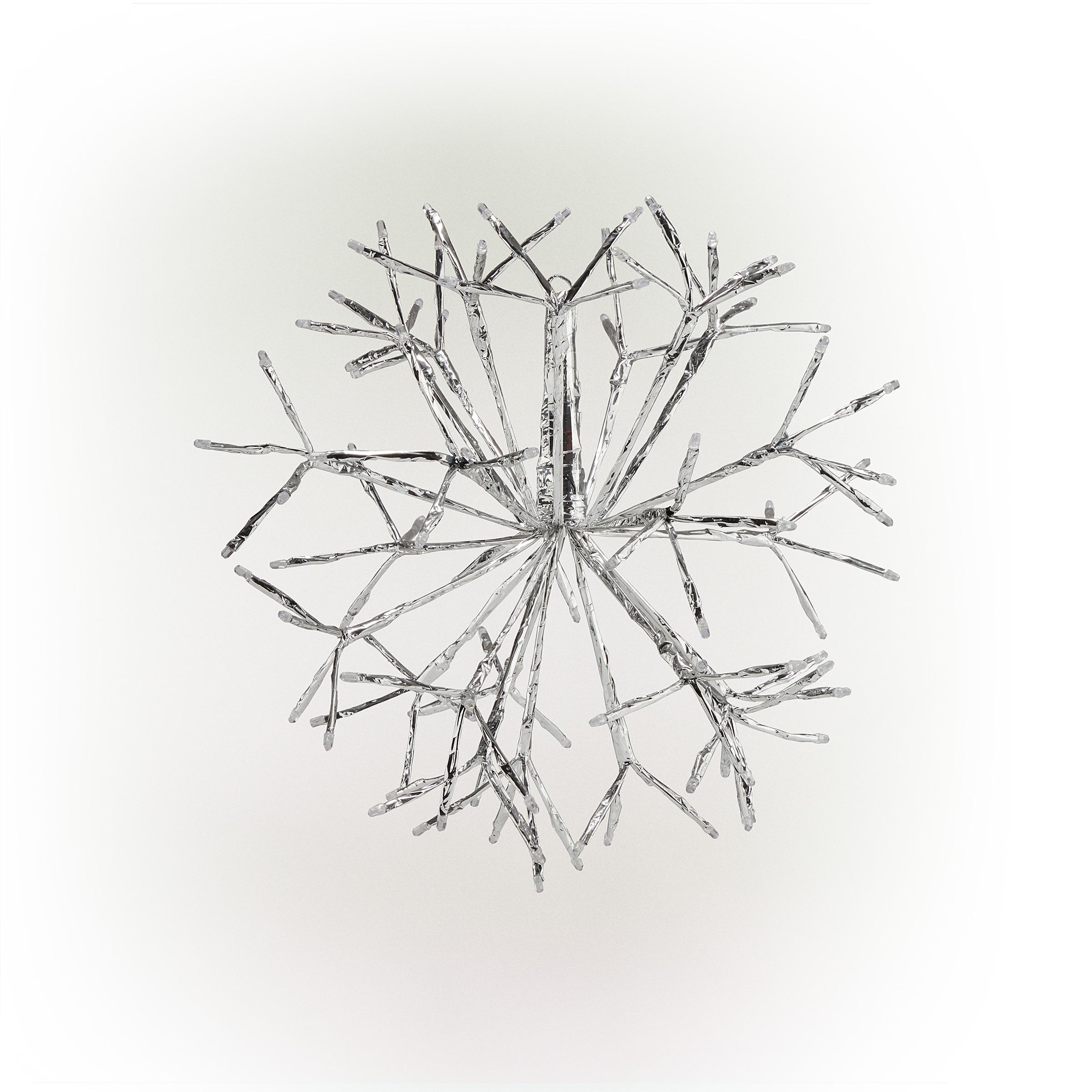 Alpine Corporation 16" Light-Up Hanging Snowflake Holiday Ornament, White