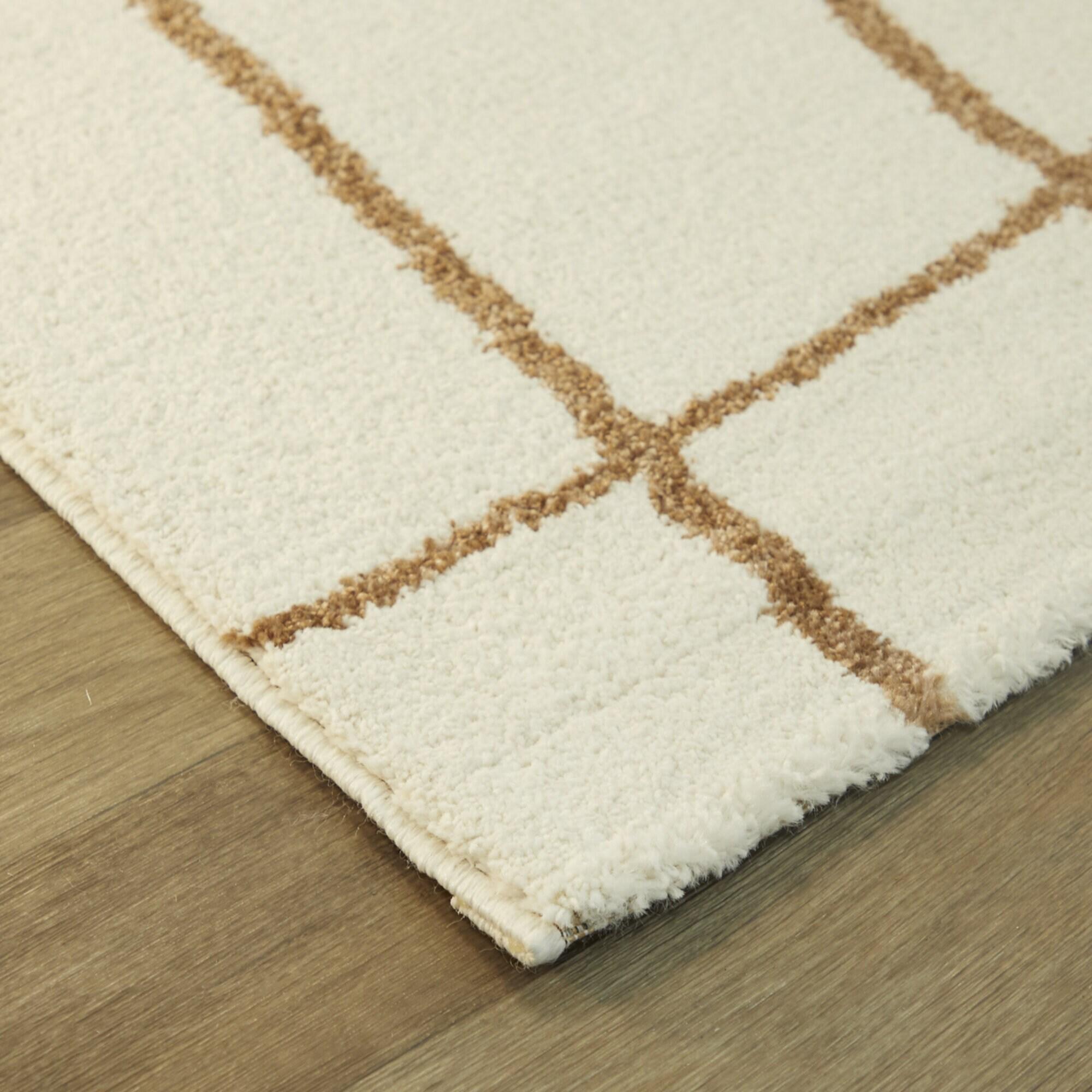 Descartes Abstract Modern Area Rug Rust 4'4" x 6' 4' x 6' Ivory
