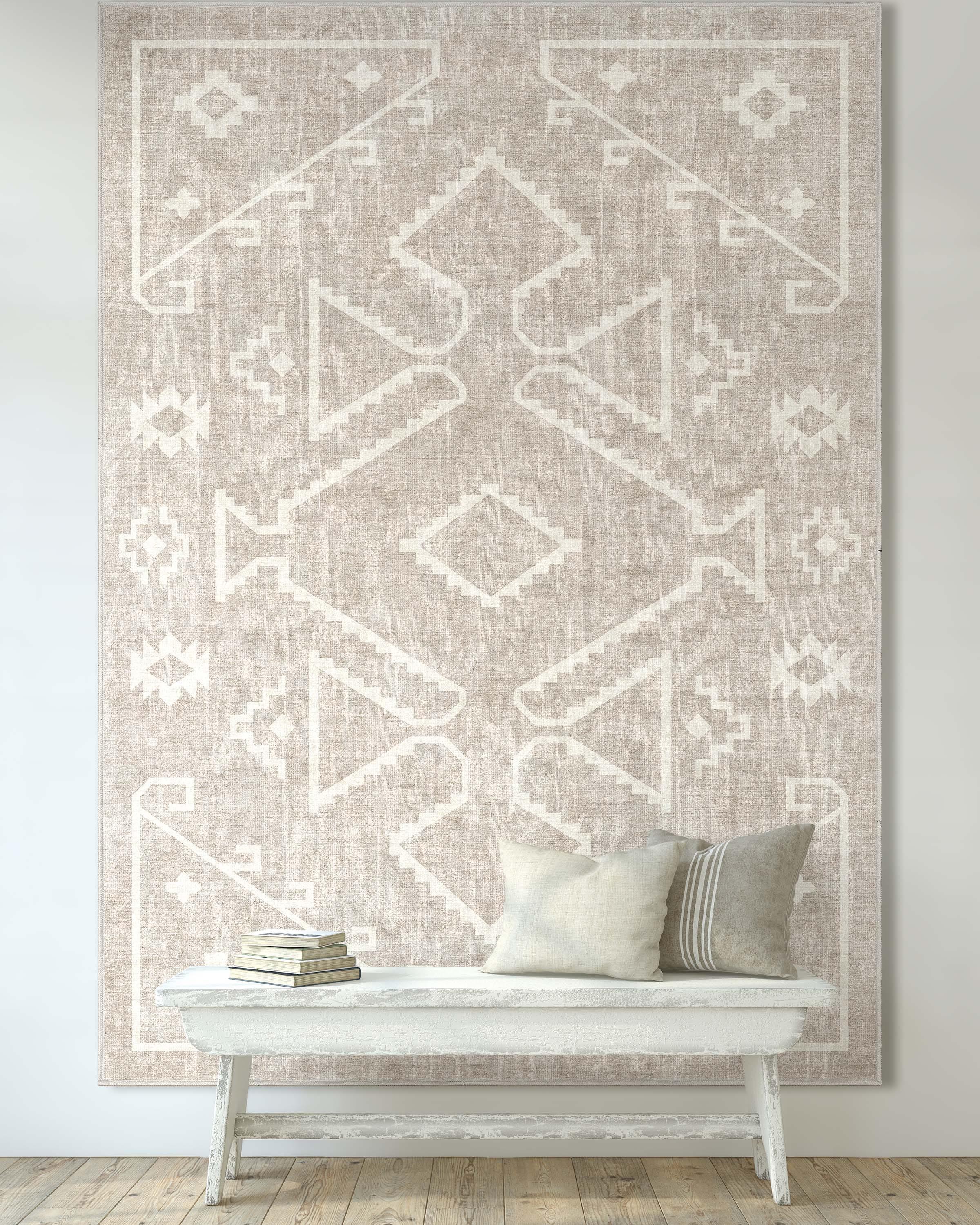 Well Woven Apollo Bottineau Vintage Southwestern Beige Flatweave 5'3" x 7'3" Area Rug