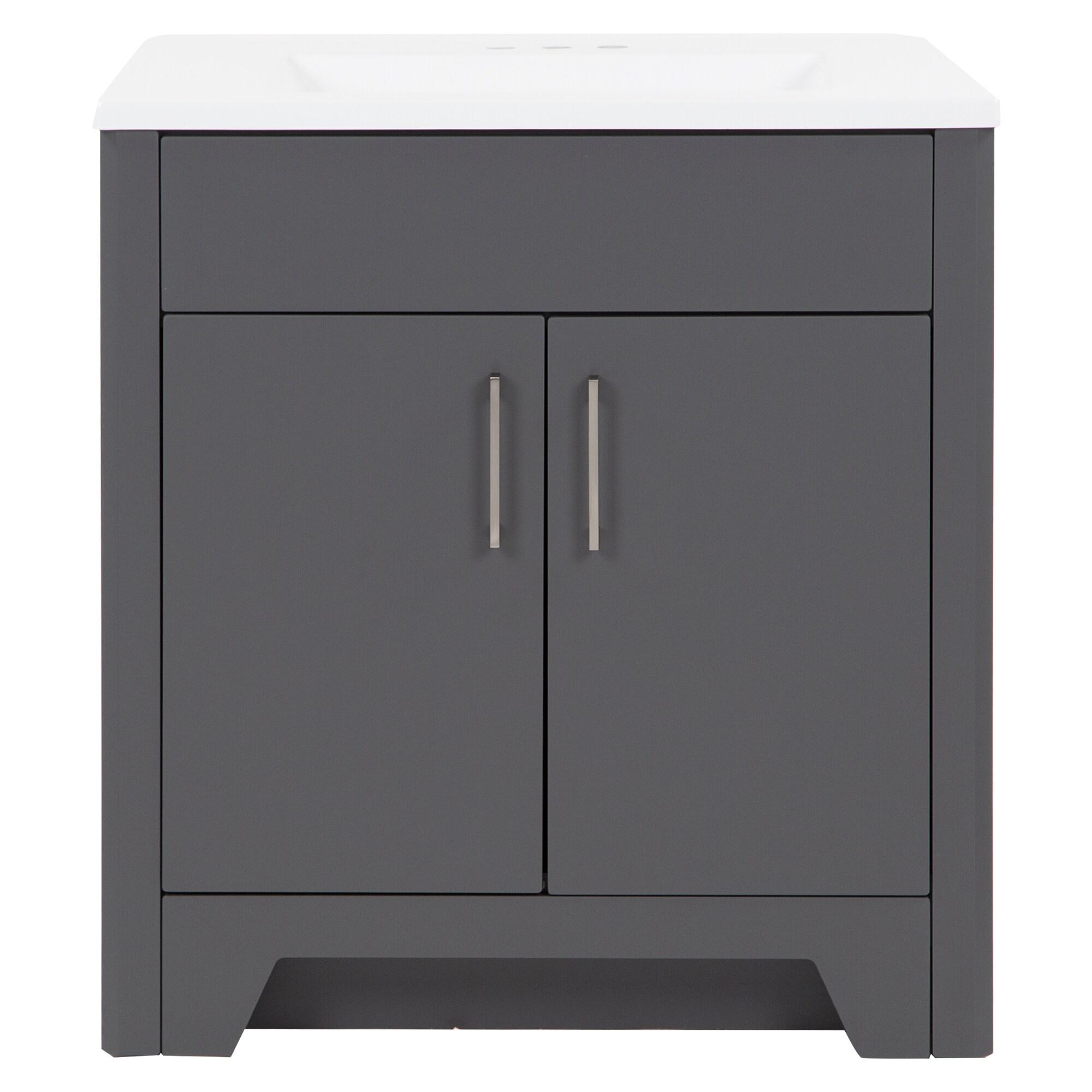 Wyndham Collection Miranda 30" Freestanding Single Bathroom Vanity with Cultured Marble Top