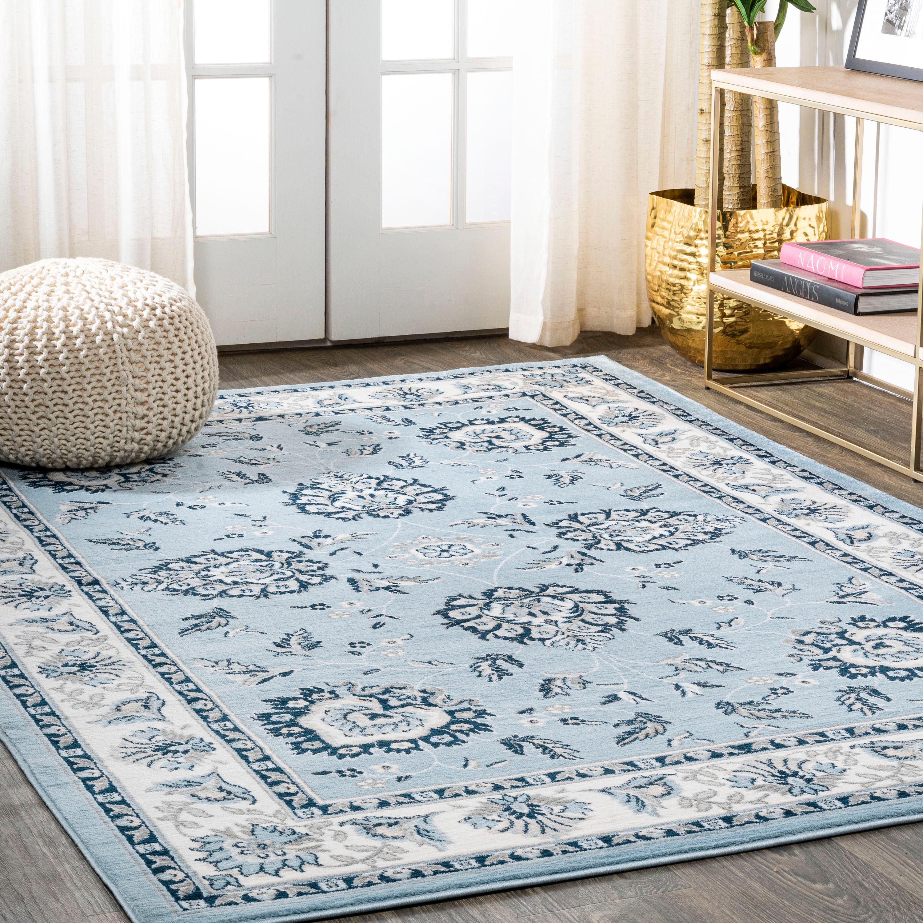 3'x 5' Cherie French Cottage Area Rug, Blue/Cream - JONATHAN Y