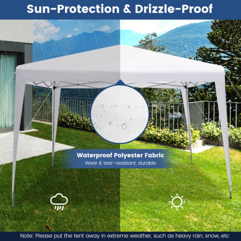 Costway Patio 10x10ft Outdoor Instant Pop-up Canopy Folding Sun Shelter Carry Bag White