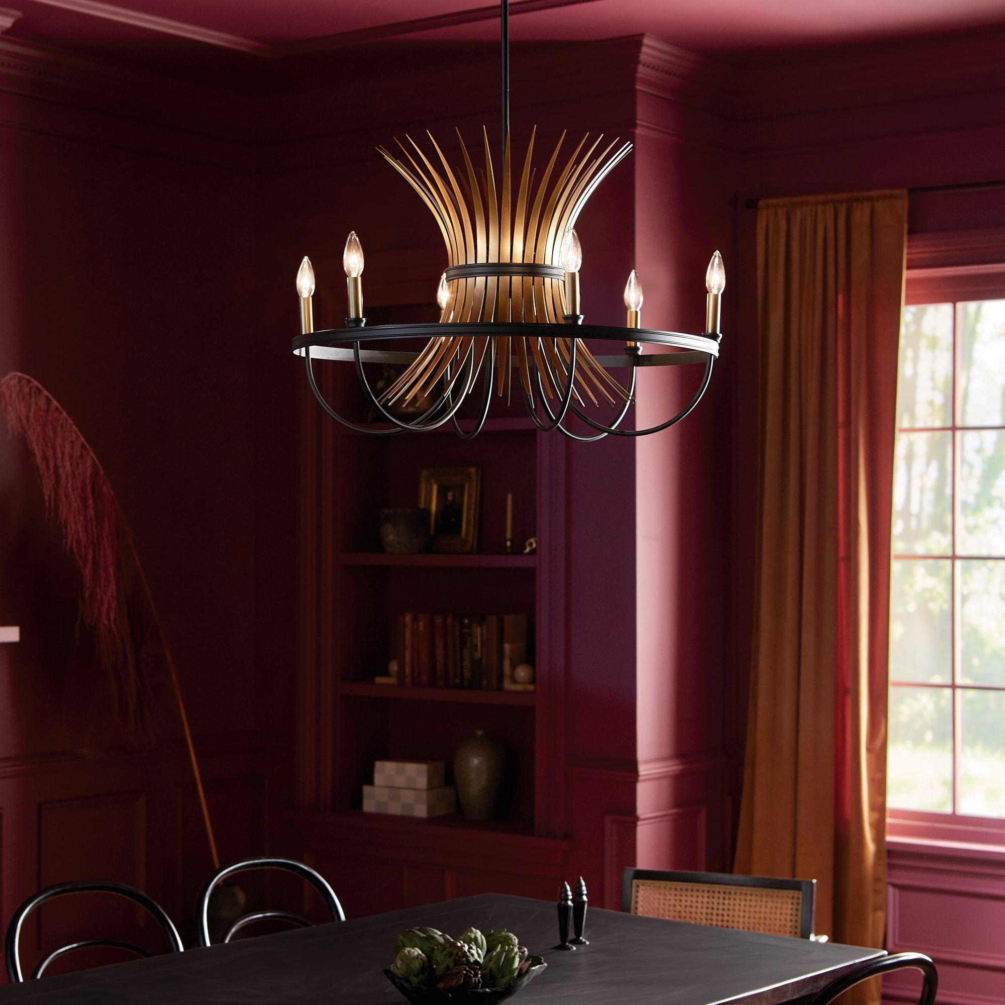 6 - Light Dimmable Drum Chandelier