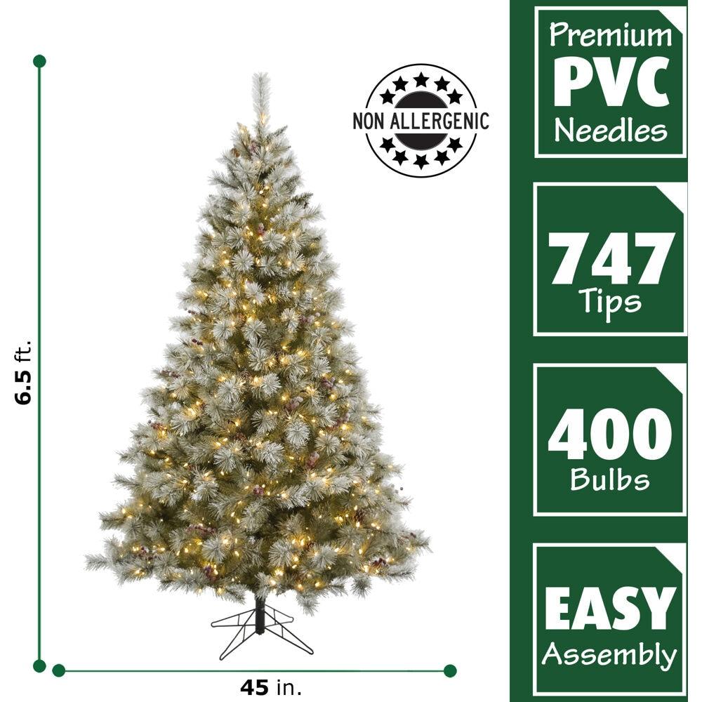 Fraser Hill Farm Homestead Newberry Pine 6.5' Lighted Pine Christmas Tree