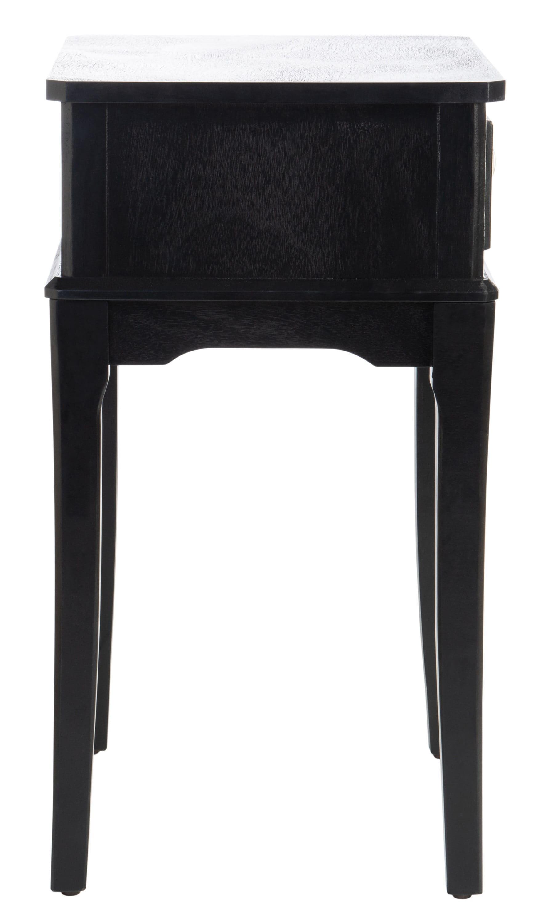 SAFAVIEH Opal French Black Rectangle Wood Storage End Table (17 in. W x 13 in. D x 23.5 in. H)