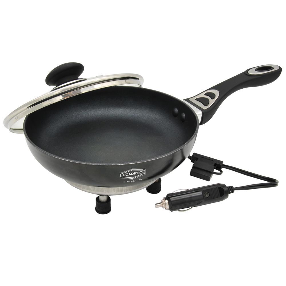 RoadPro 12 Volt Portable Electric Cooking Frying Pan w/ Non-Stick Surfaces