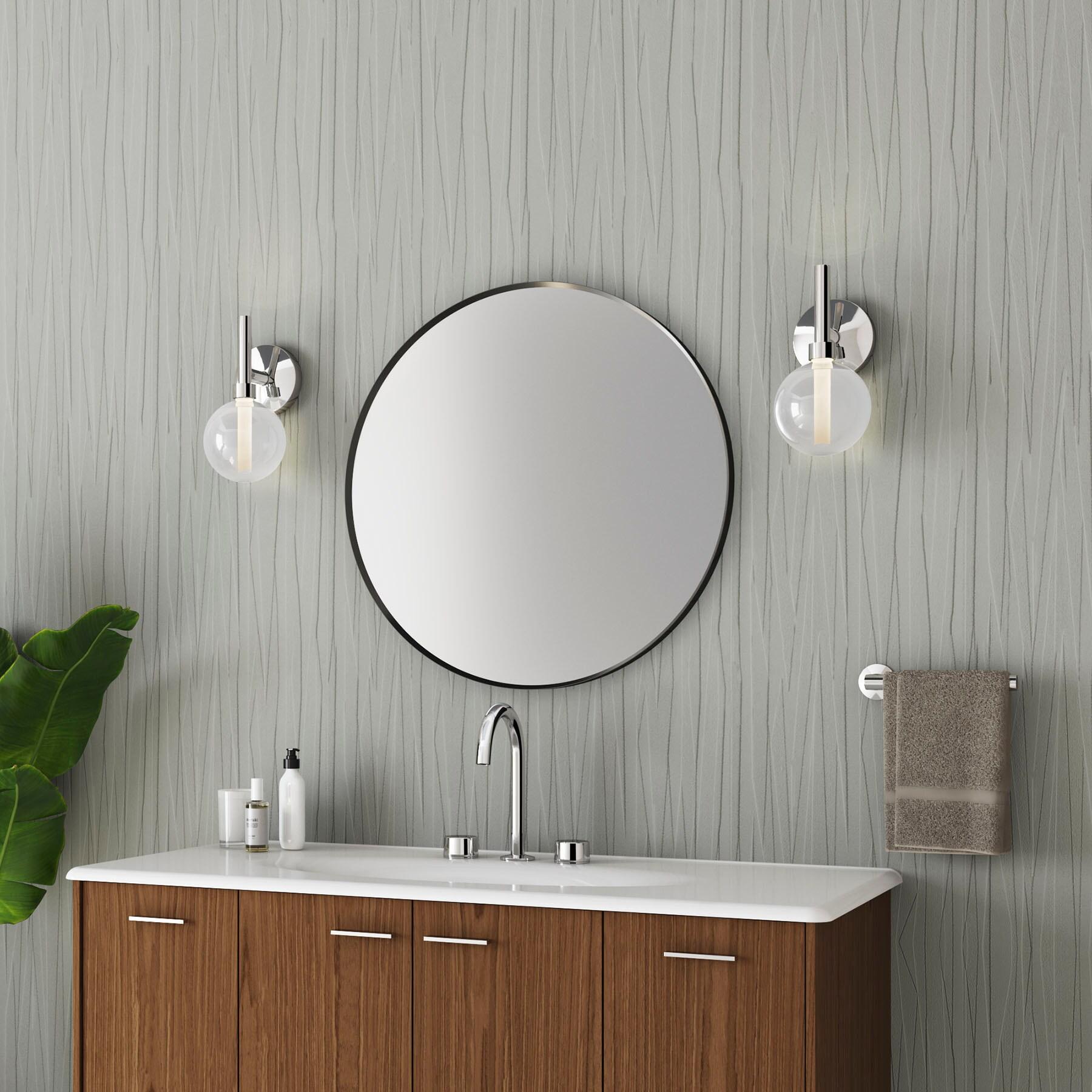 Matte Black Glass Shade Dimmable LED Sconce