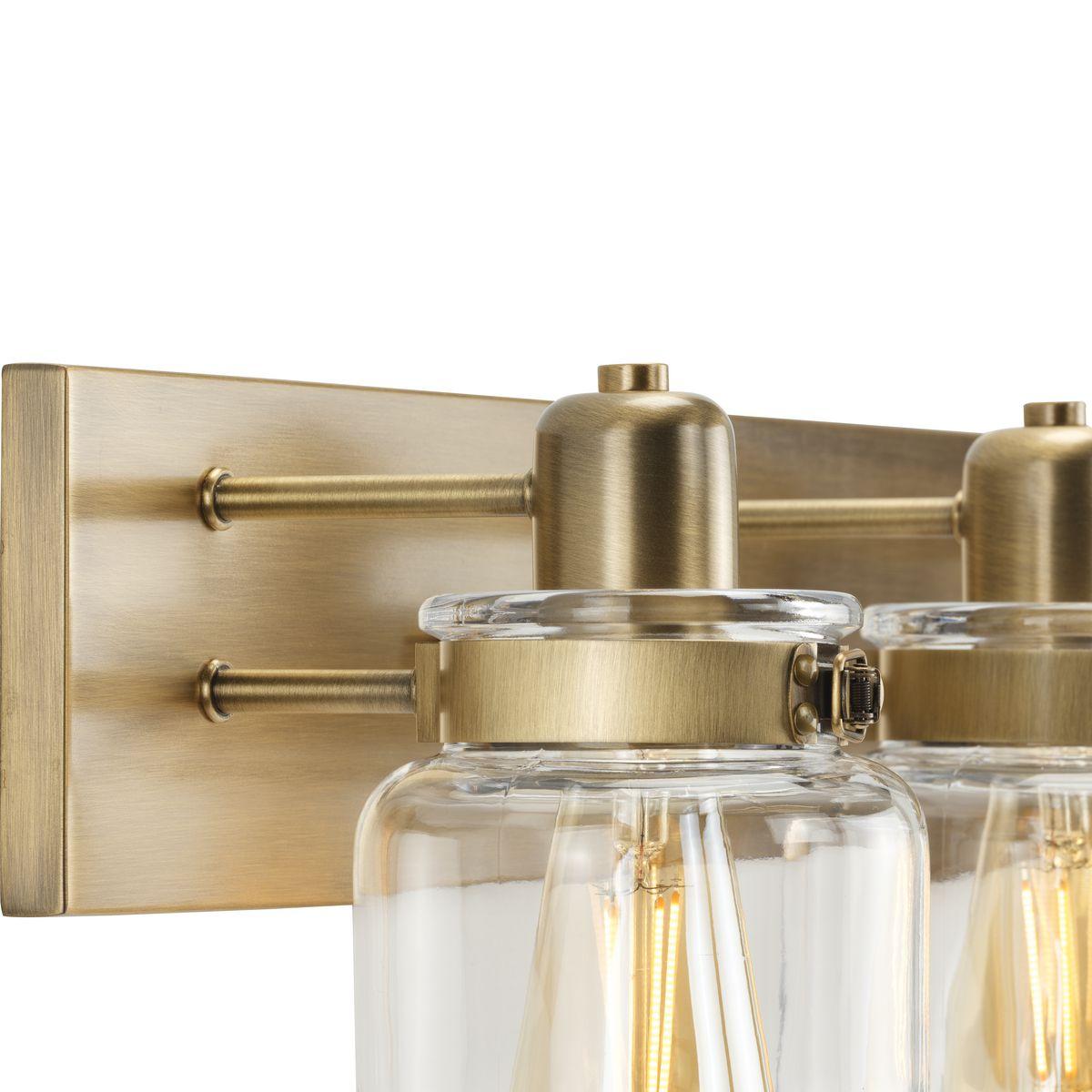 Progress Lighting Calhoun 3-Light Vintage Brass Bath Vanity