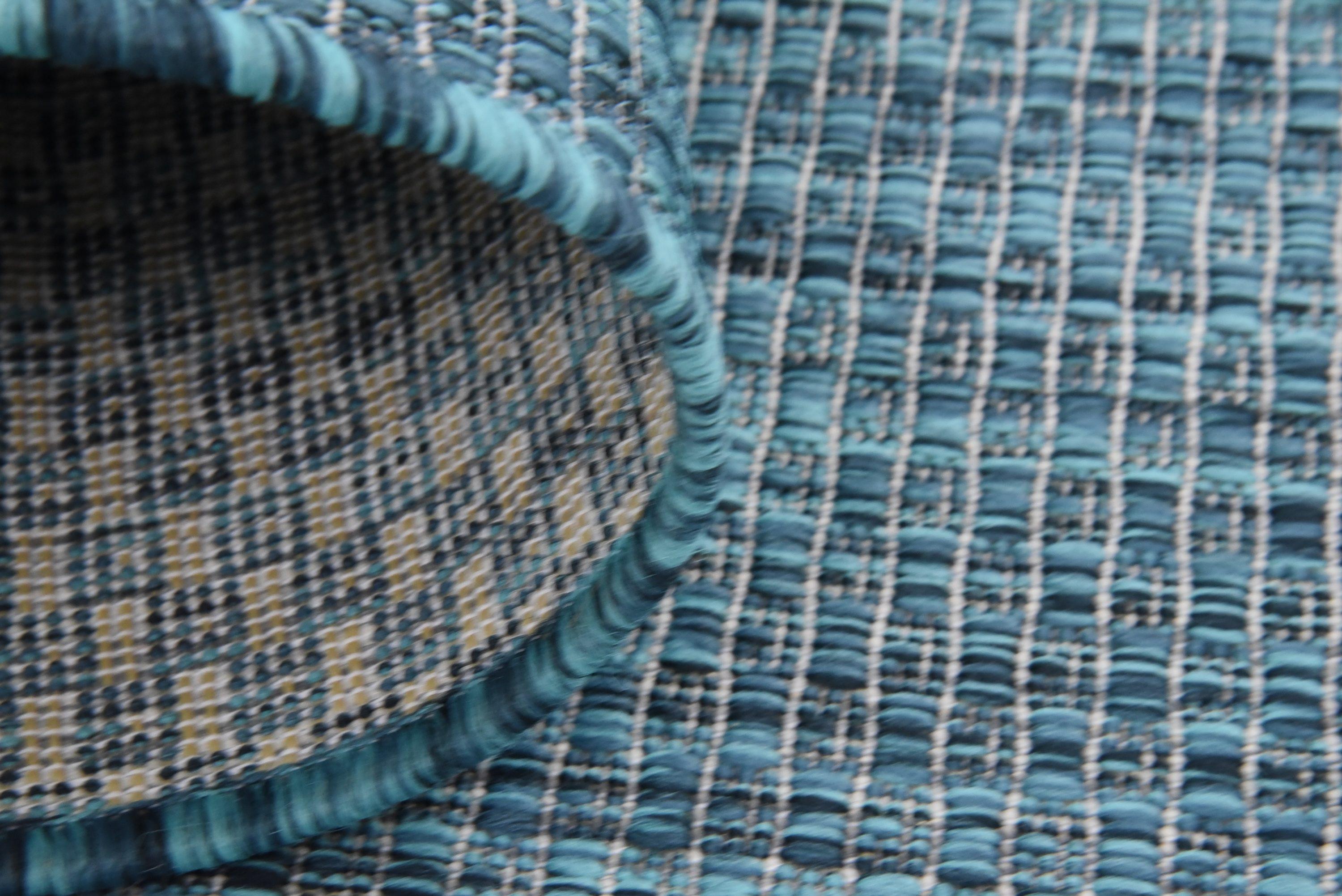 Unique Loom 4' 1 x 6' 1 Rectangle Indoor/Outdoor Solid Teal Area Rug