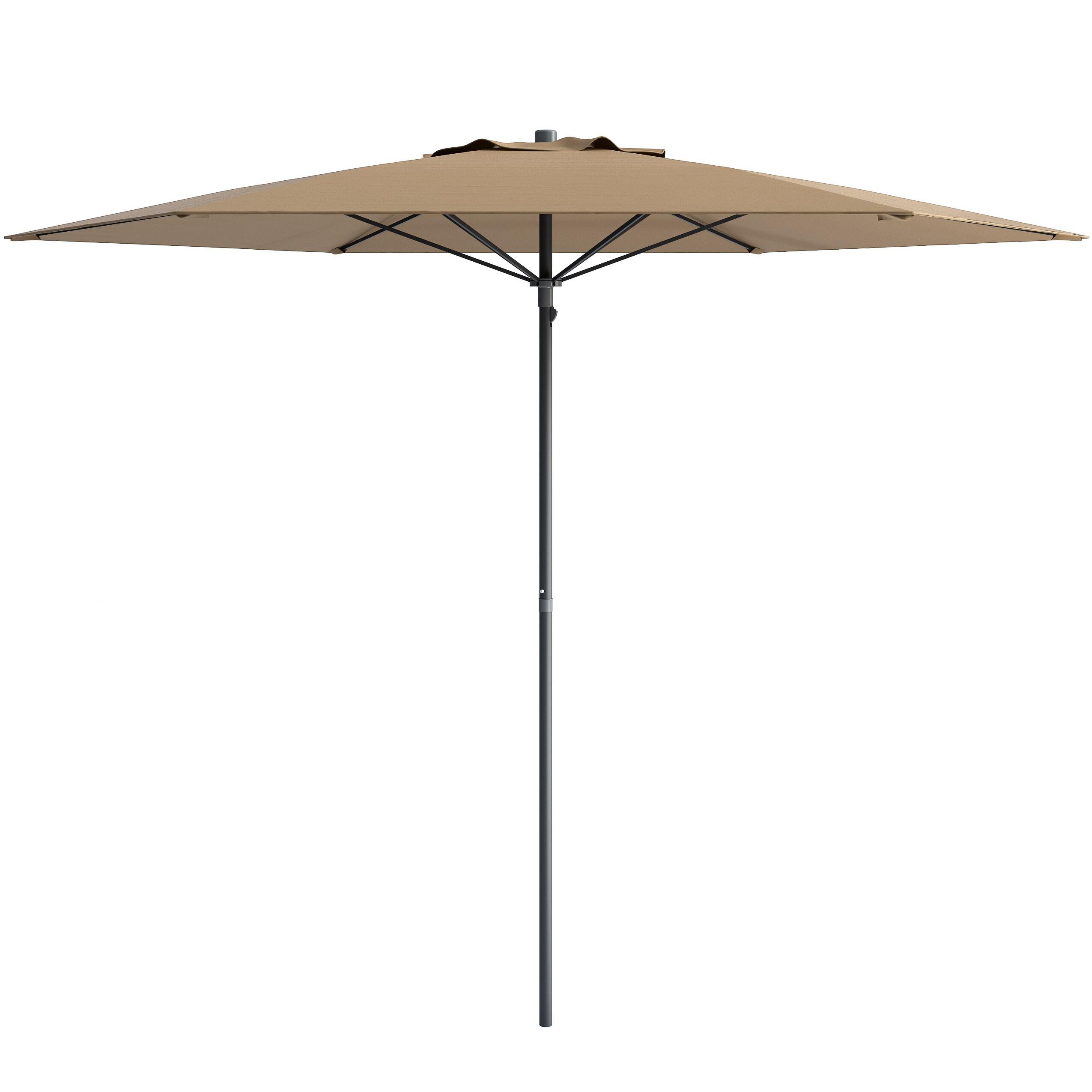 7.5' x 7.5' UV and Wind Resistant Beach/Patio Umbrella Brown - CorLiving: Portable, Powder-Coated, Polyester Canopy