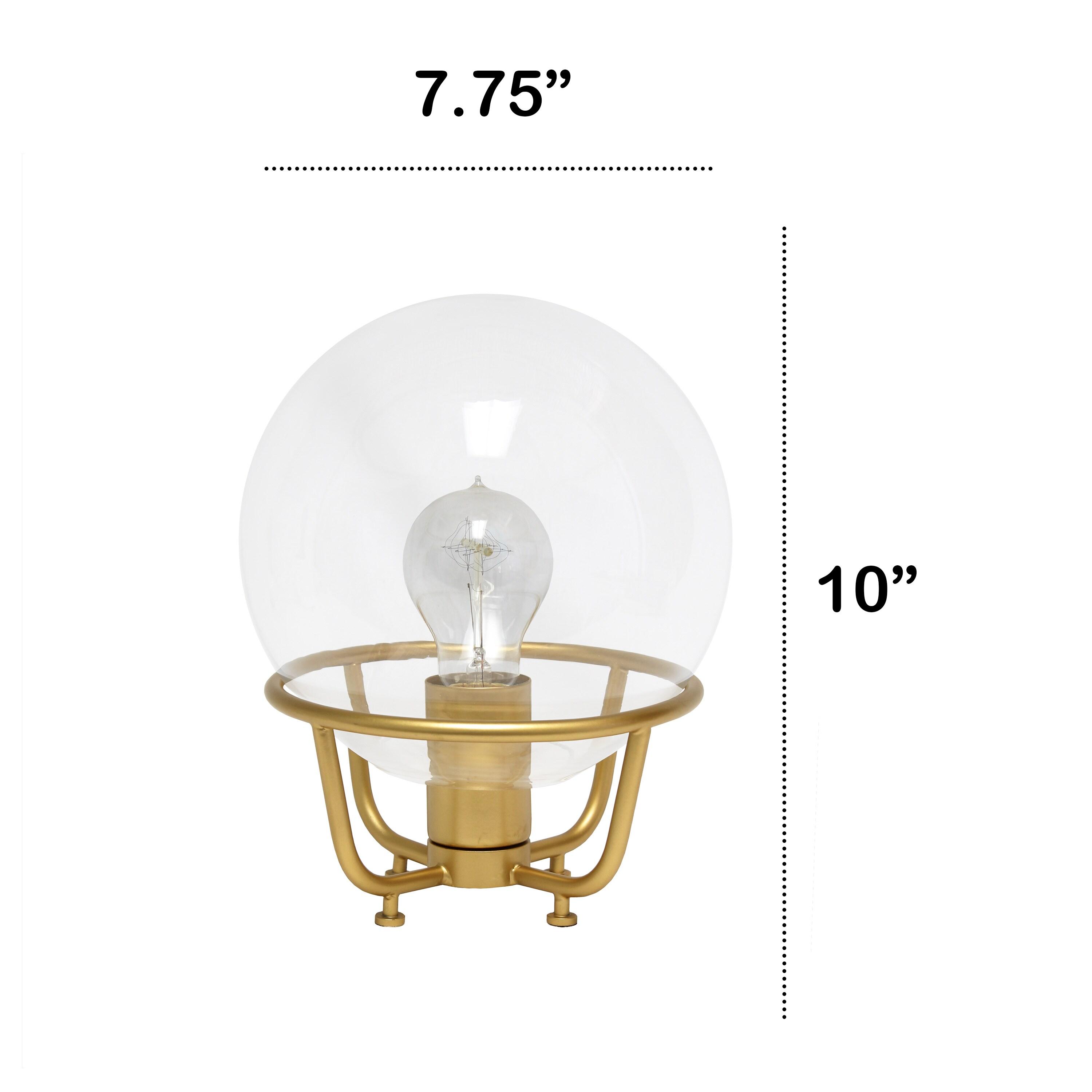 Old World Globe Glass Table Lamp Matte Gold - Lalia Home: Small, Industrial Look, No Assembly Required