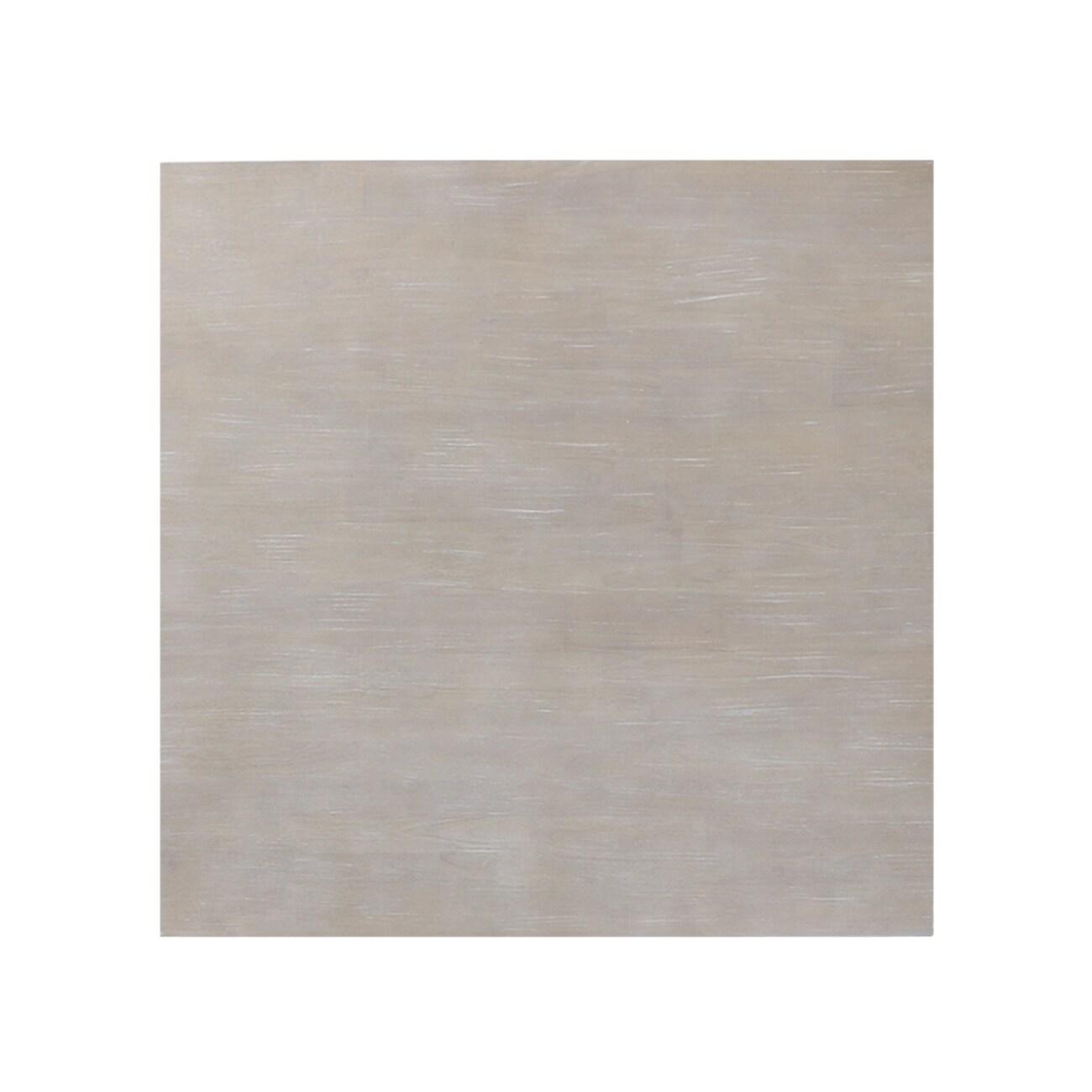 Solid Wood 30" X 30" Counter Height Table Washed Gray Taupe - International Concepts: Parawood, Square, Pedestal Base