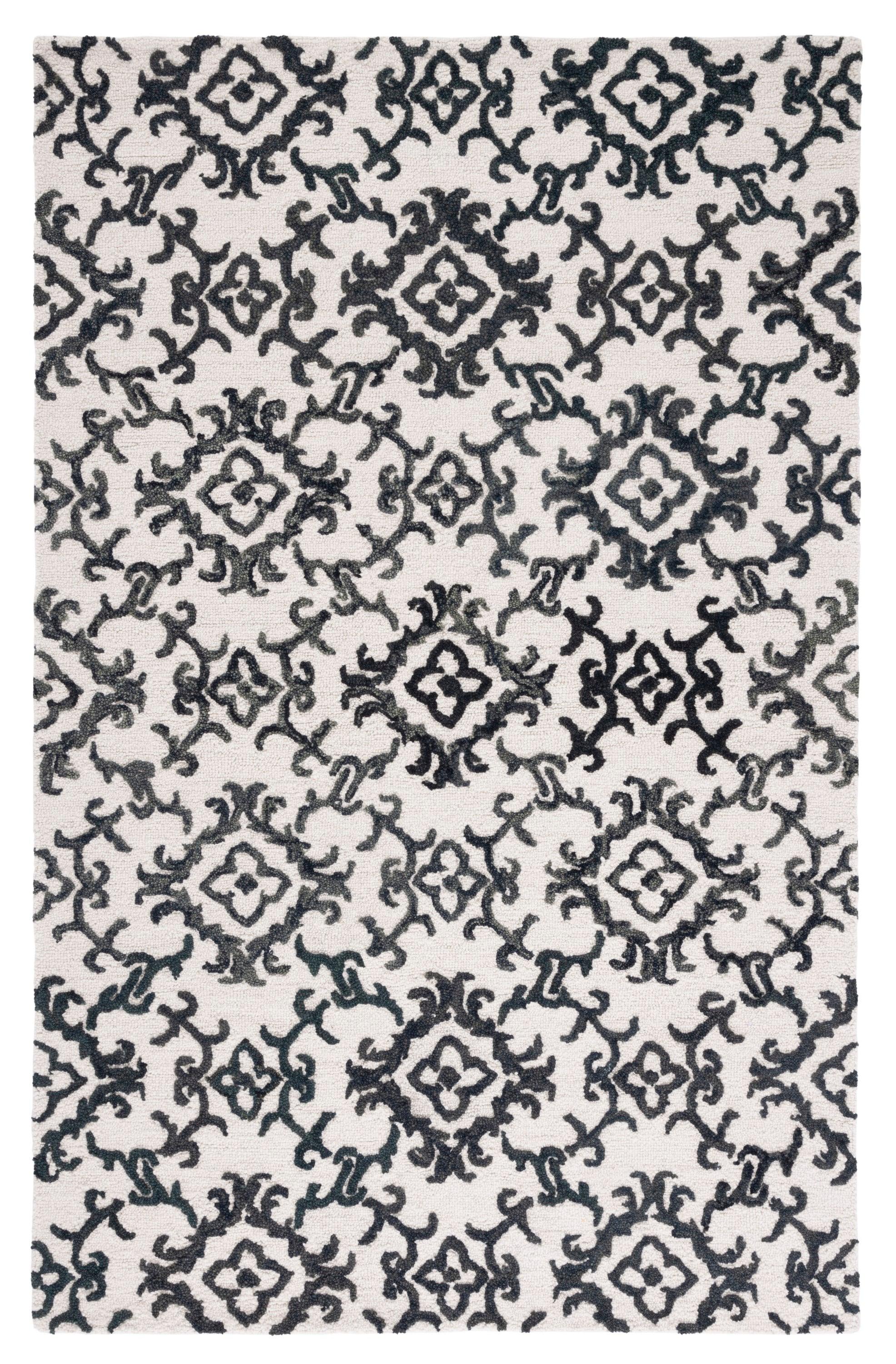 Blossom BLM104 Hand Tufted Area Rug - Ivory/Black - 8'x10' - Safavieh.