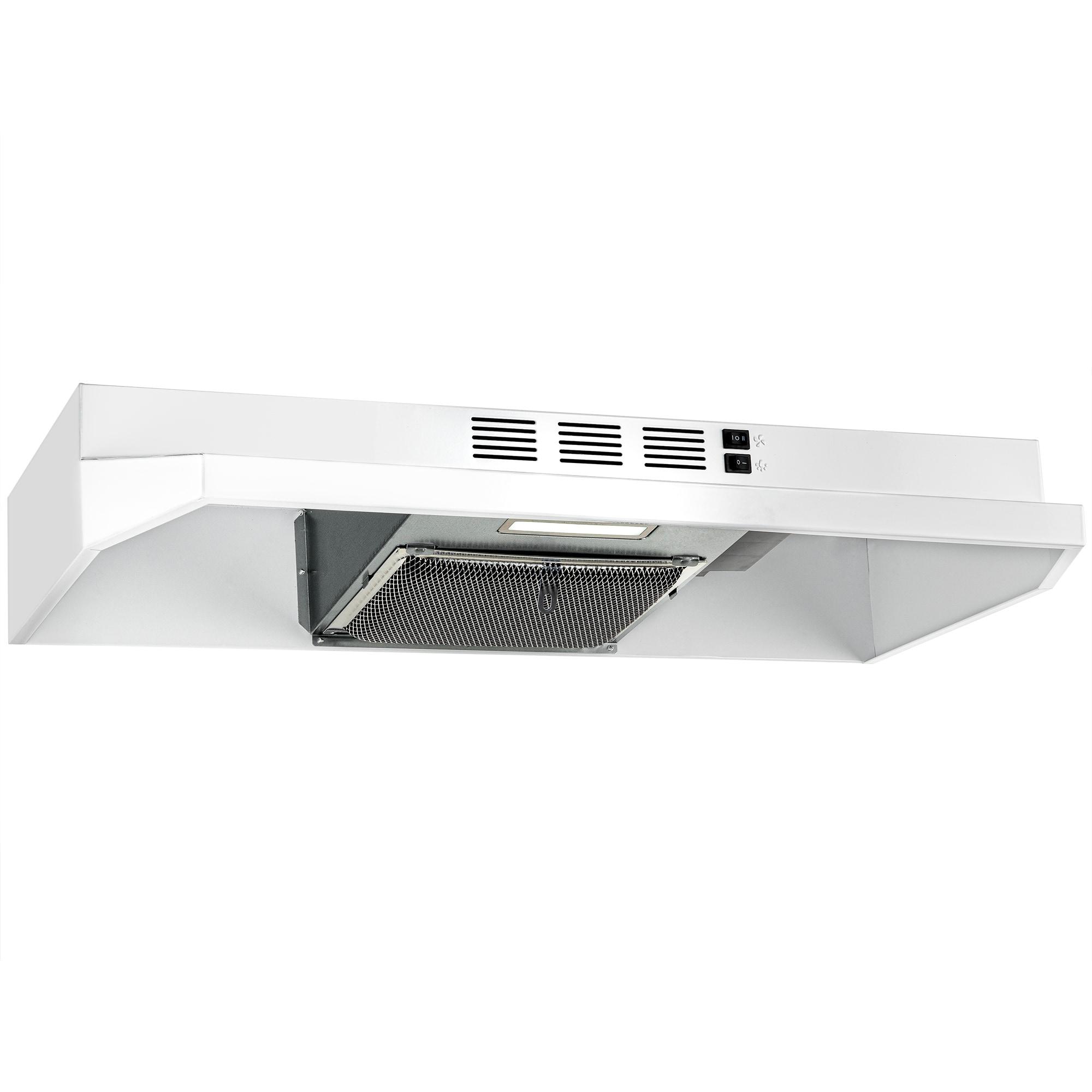 24-in 176 CFM White Under Cabinet Range Hood With Charcoal Filter