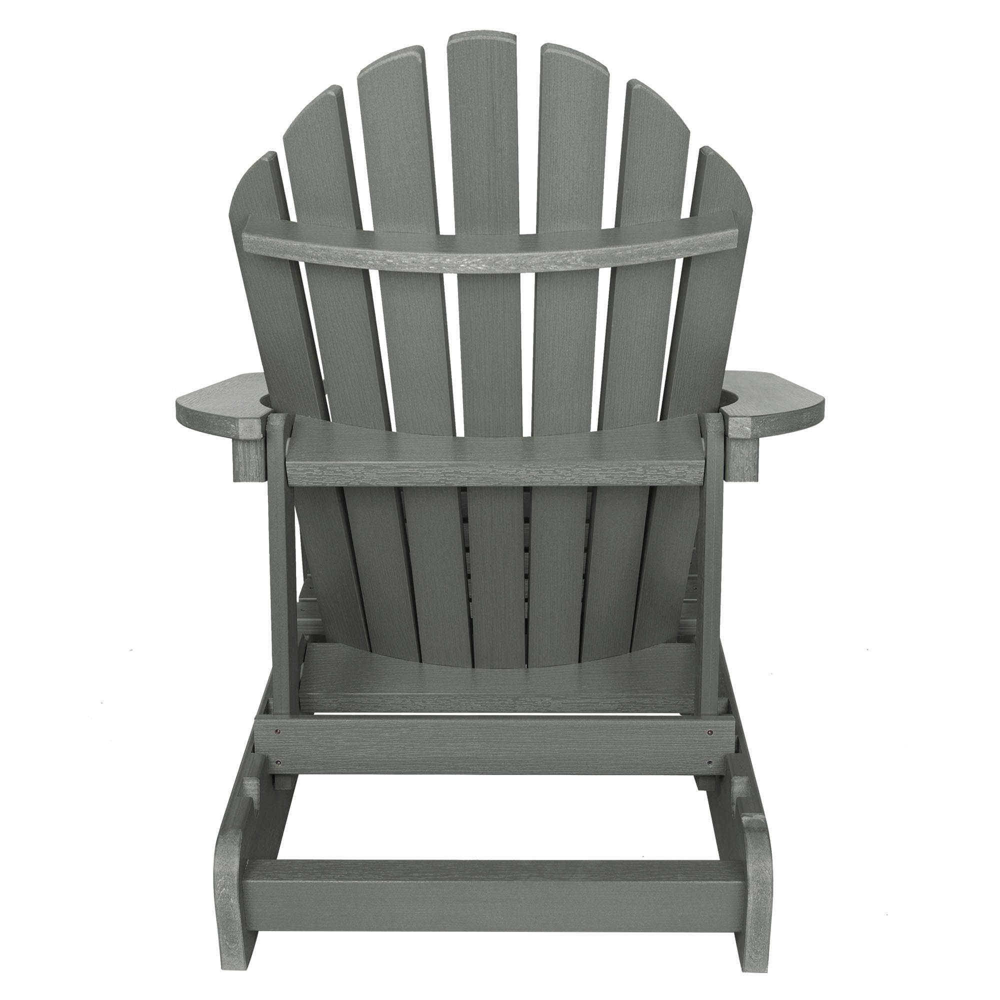 Hamilton 2pk Folding & Reclining Adirondack Chairs - Coastal Teak - highwood: Weather-Resistant Outdoor Seating