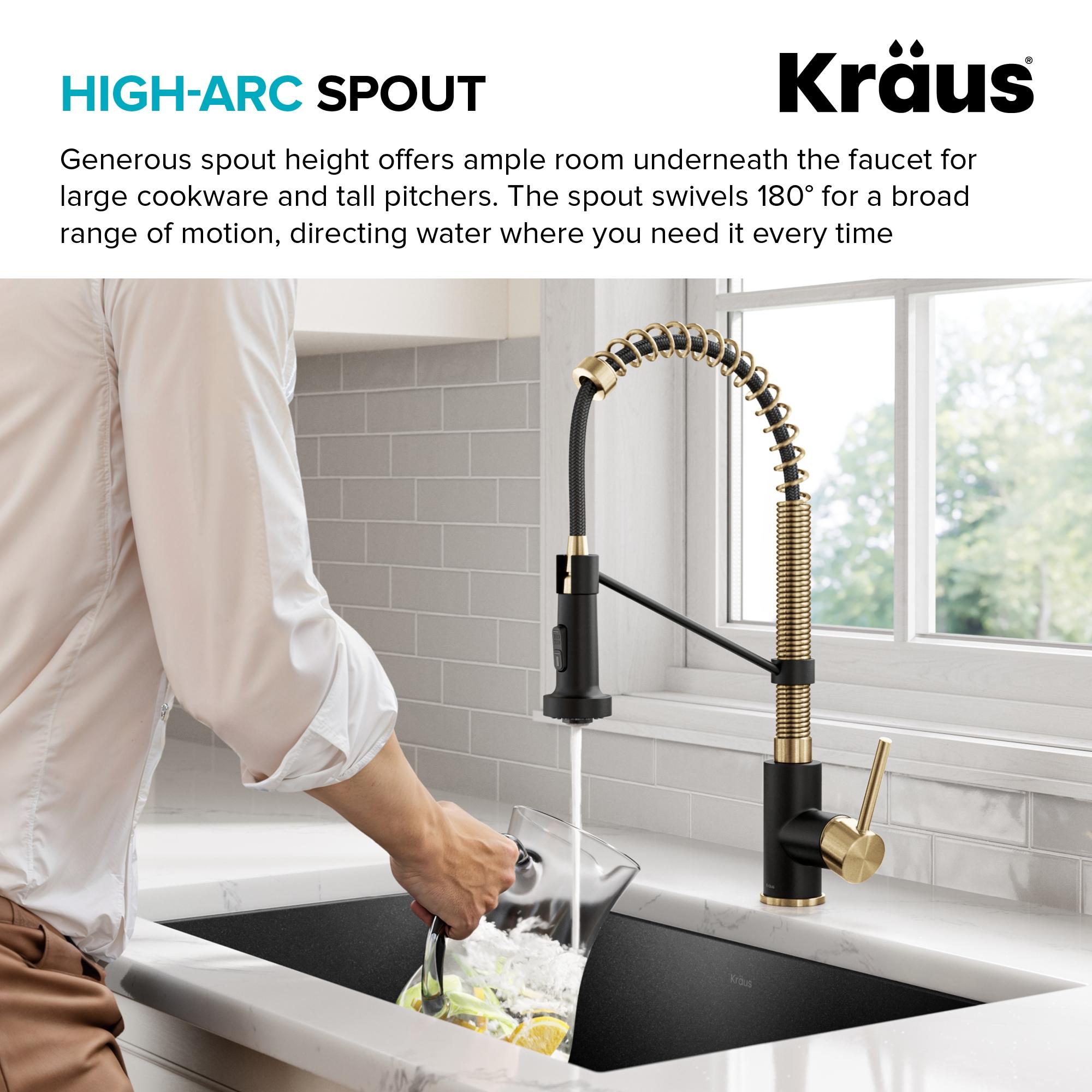 KRAUS Bolden Commercial Style 2-Function Single Handle Pull Down Kitchen Faucet