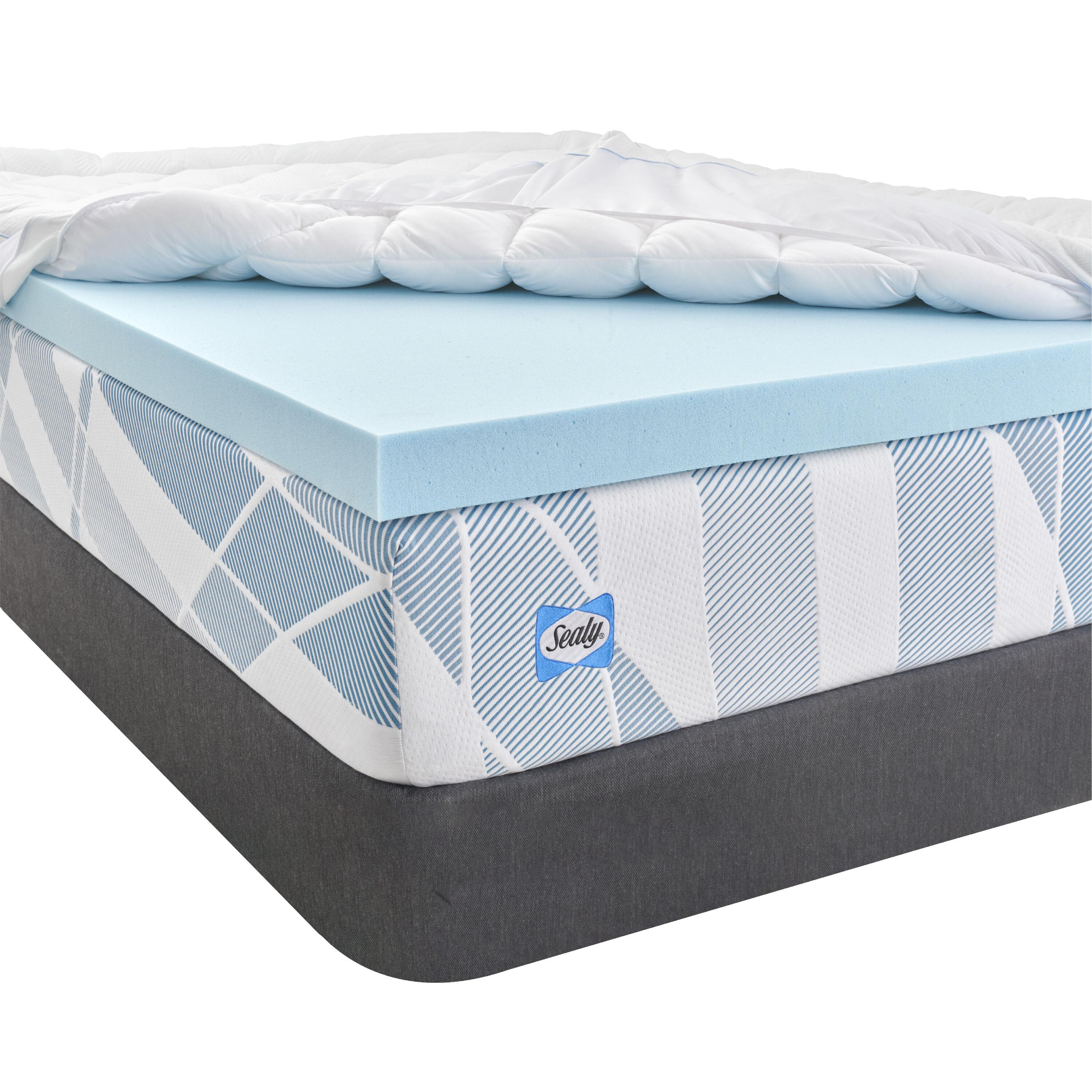 Sealy Dreamlife Full 3+1" Topper with Cover: Memory Foam, Jacquard Fabric, Machine Washable, 300 Thread Count