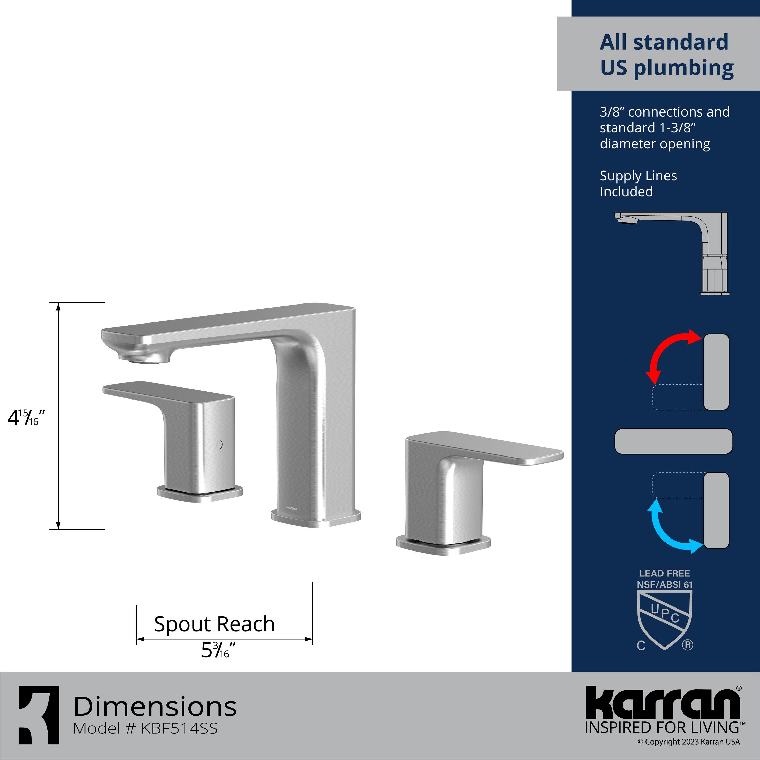 Venda Widespread 2-handle Bathroom Faucet with Drain Assembly