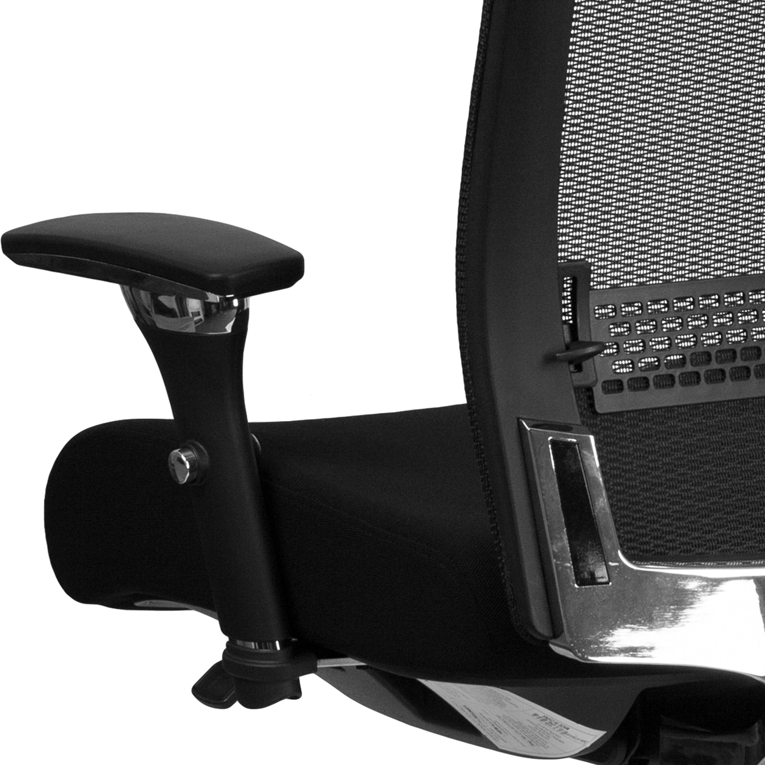Flash Furniture HERCULES Series 24/7 Intensive Use 300 lb. Rated Black Mesh Multifunction Ergonomic Office Chair with Seat Slider
