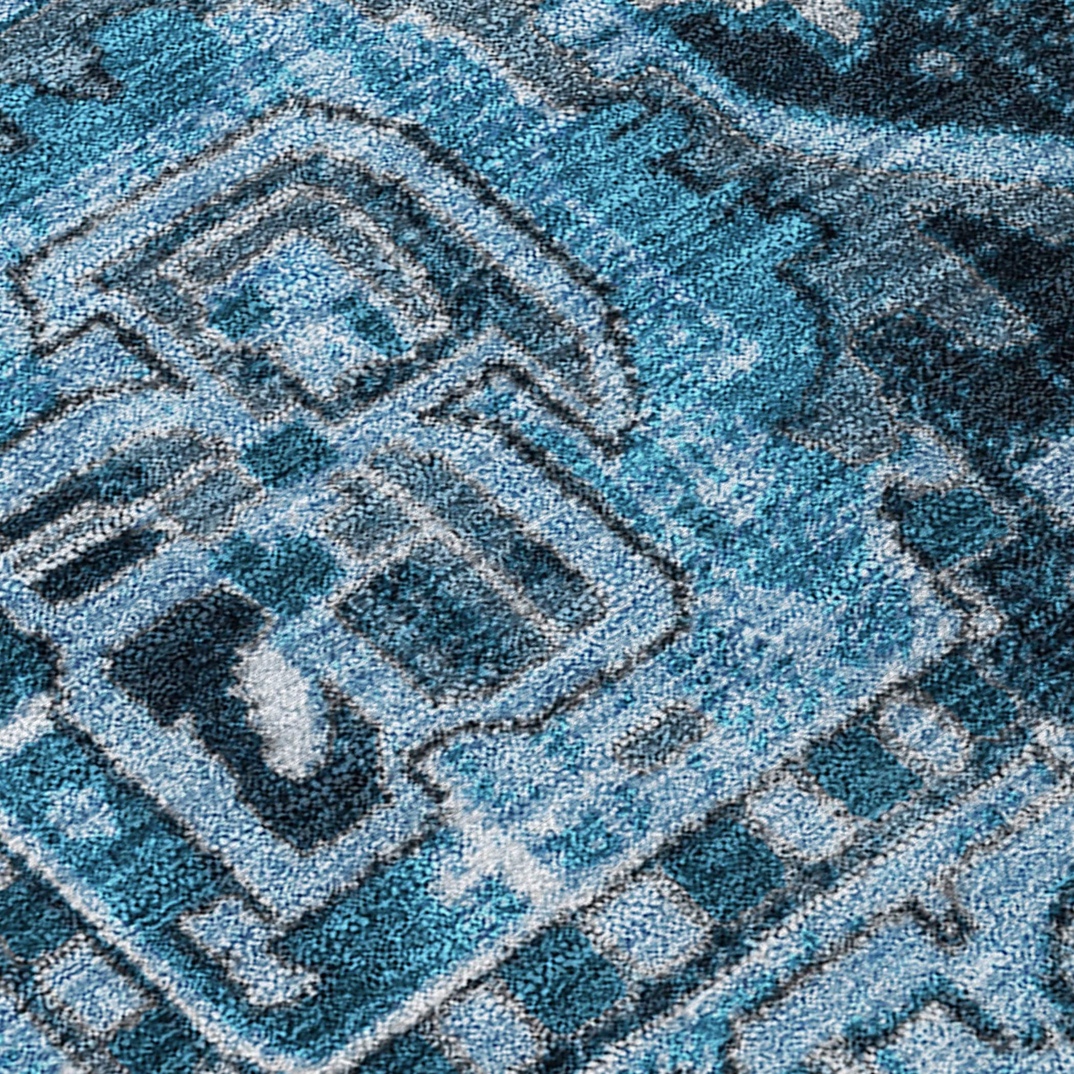 Addison Rugs Chantille ACN570 Blue 8' x 10 Indoor Outdoor Area Rug, Stain Resistant, Machine Washable, Non Shedding, Bedroom, Living Room, Dining Room, Kitchen Rug