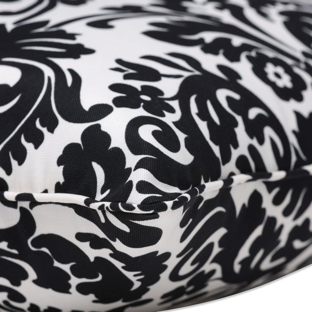 Pillow Perfect Essence Onyx Damask Indoor/Outdoor Reversible Throw Pillow (Set of 2)