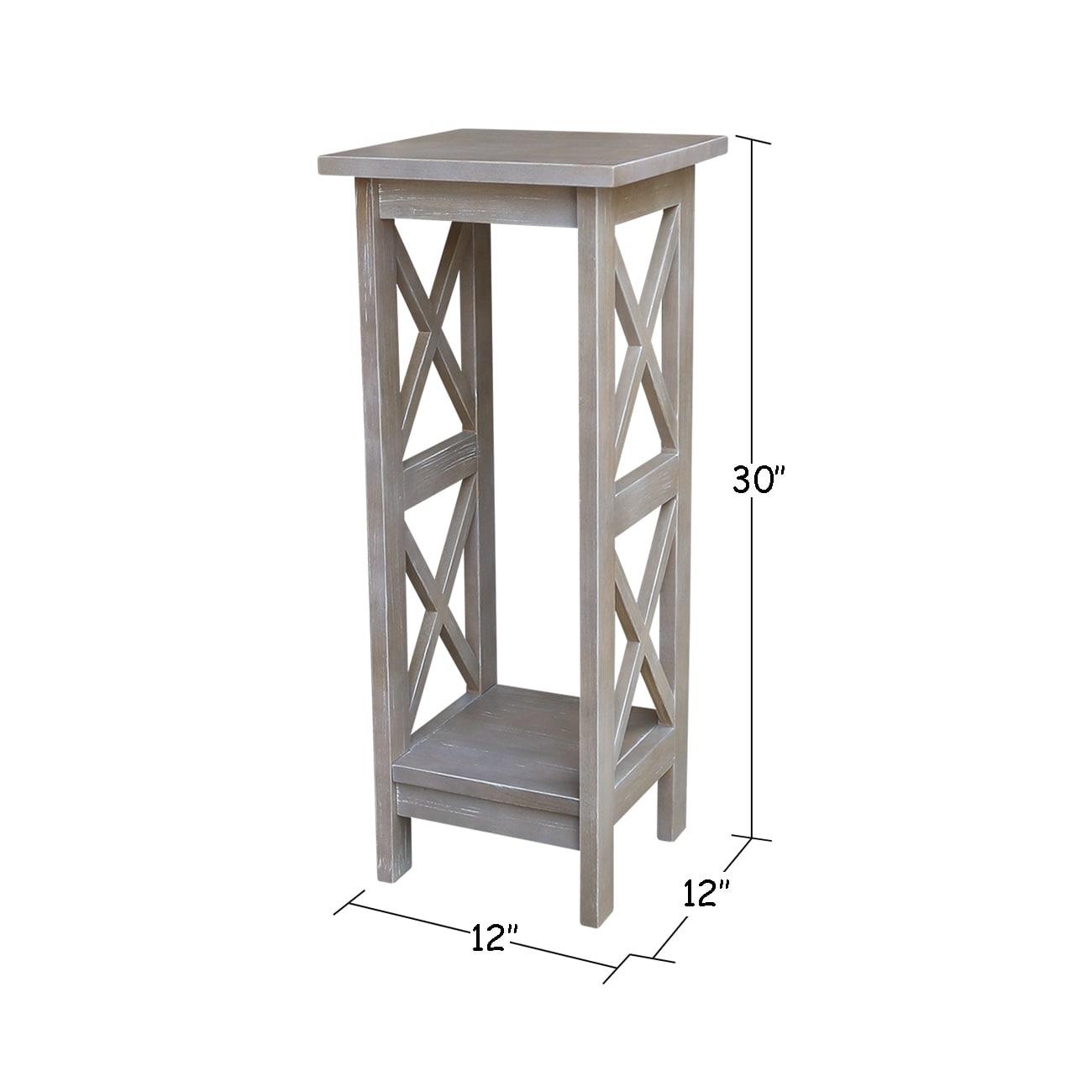 30" X-Sided Plant Stand in Washed Gray Taupe