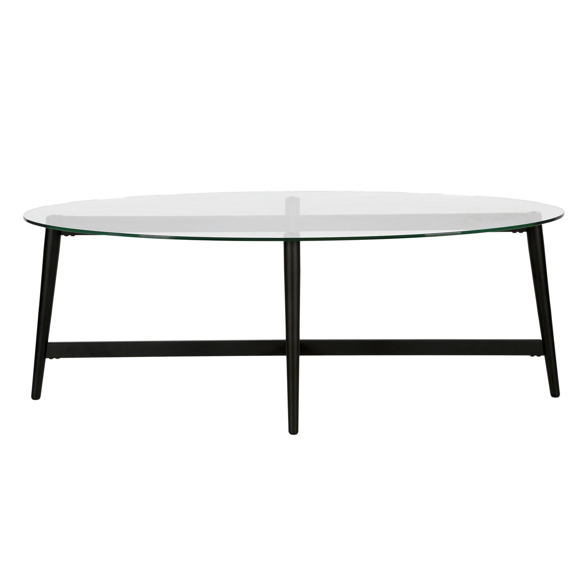 Evelyn&Zoe Olson 50.5" Wide Oval Coffee Table in Blackened Bronze