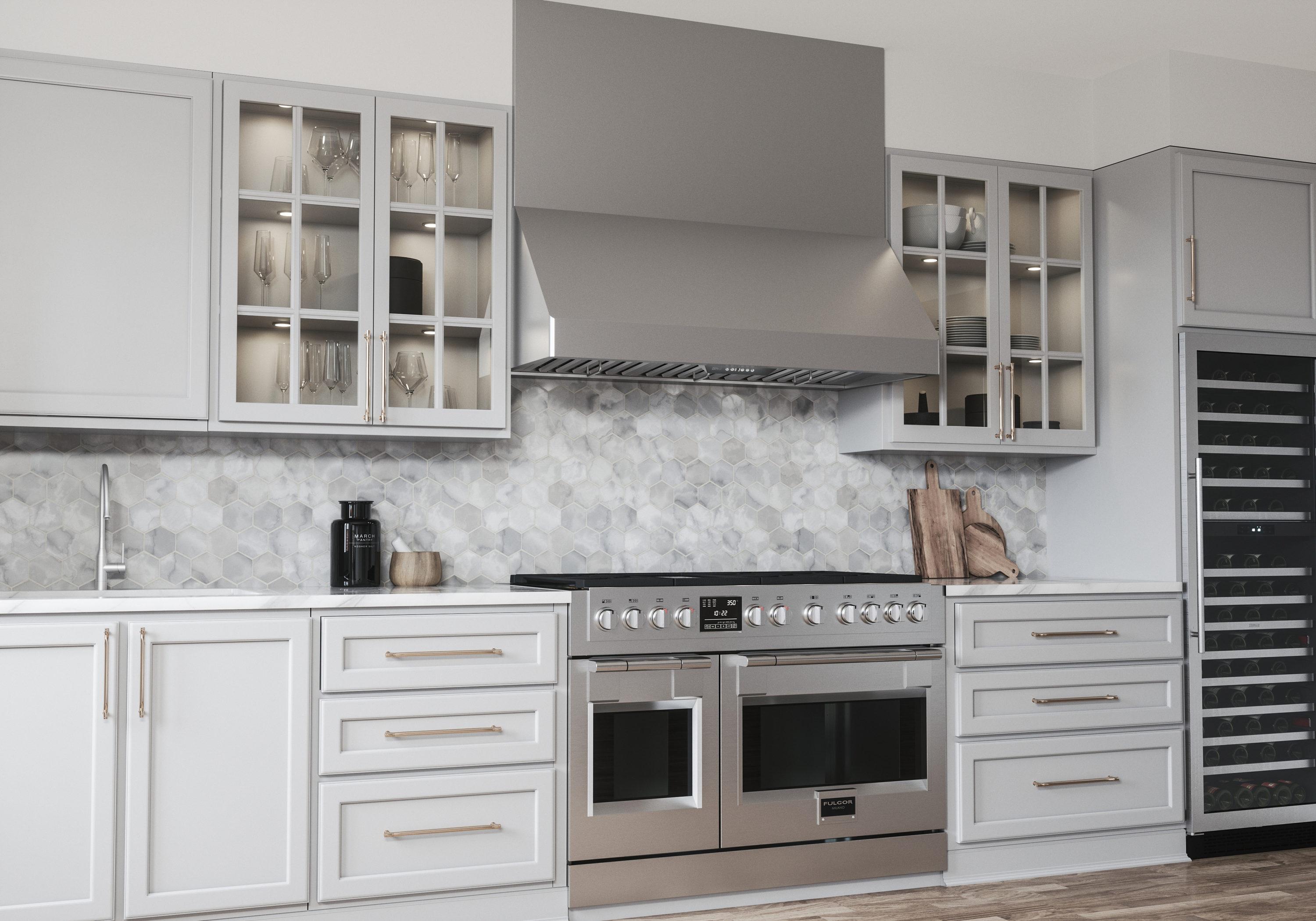 Zephyr Tempest II 48" 650 CFM Wall Mount Range Hood with LED Light in Stainless Steel