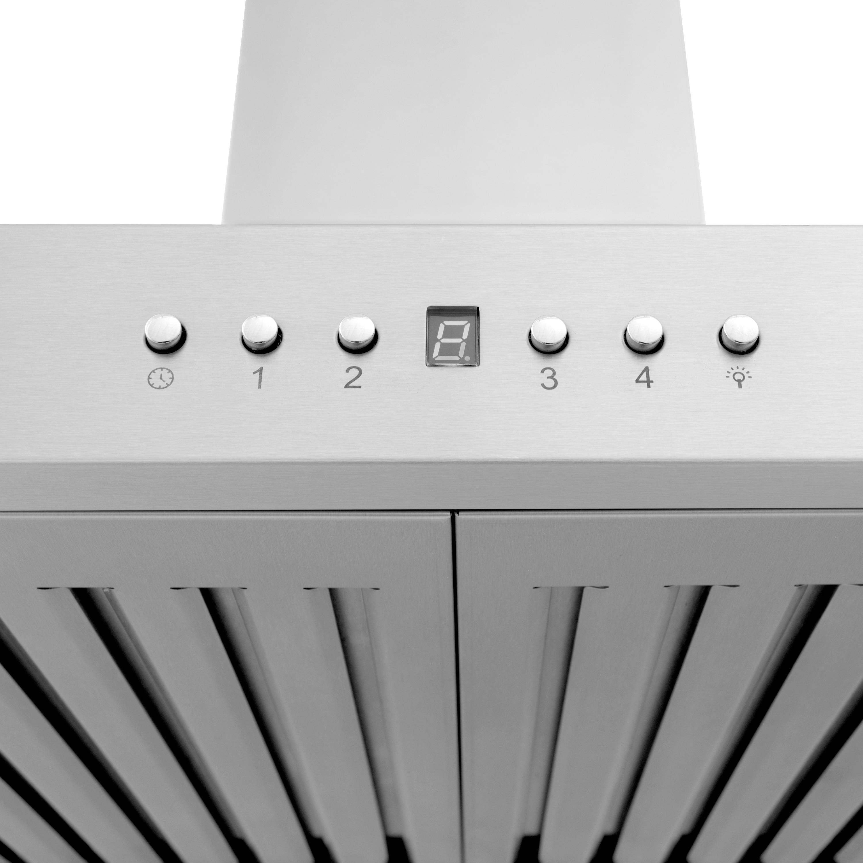 48" Crown Sound 400 CFM Ducted Wall Mount Range Hood in Stainless Steel with Wi-Fi