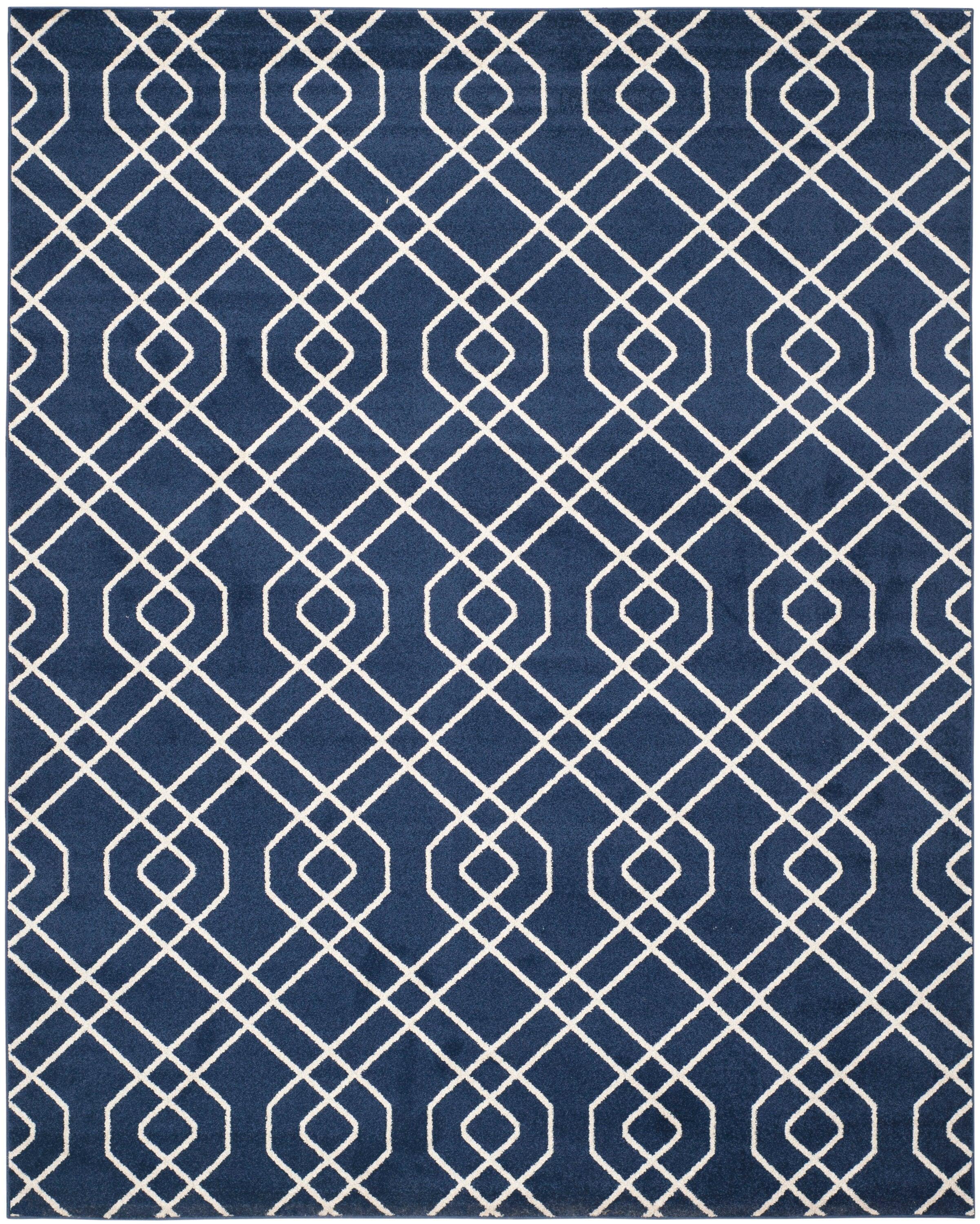 Amherst AMT407 Power Loomed Area Rug - Navy/Beige - 8'x10' - Safavieh.