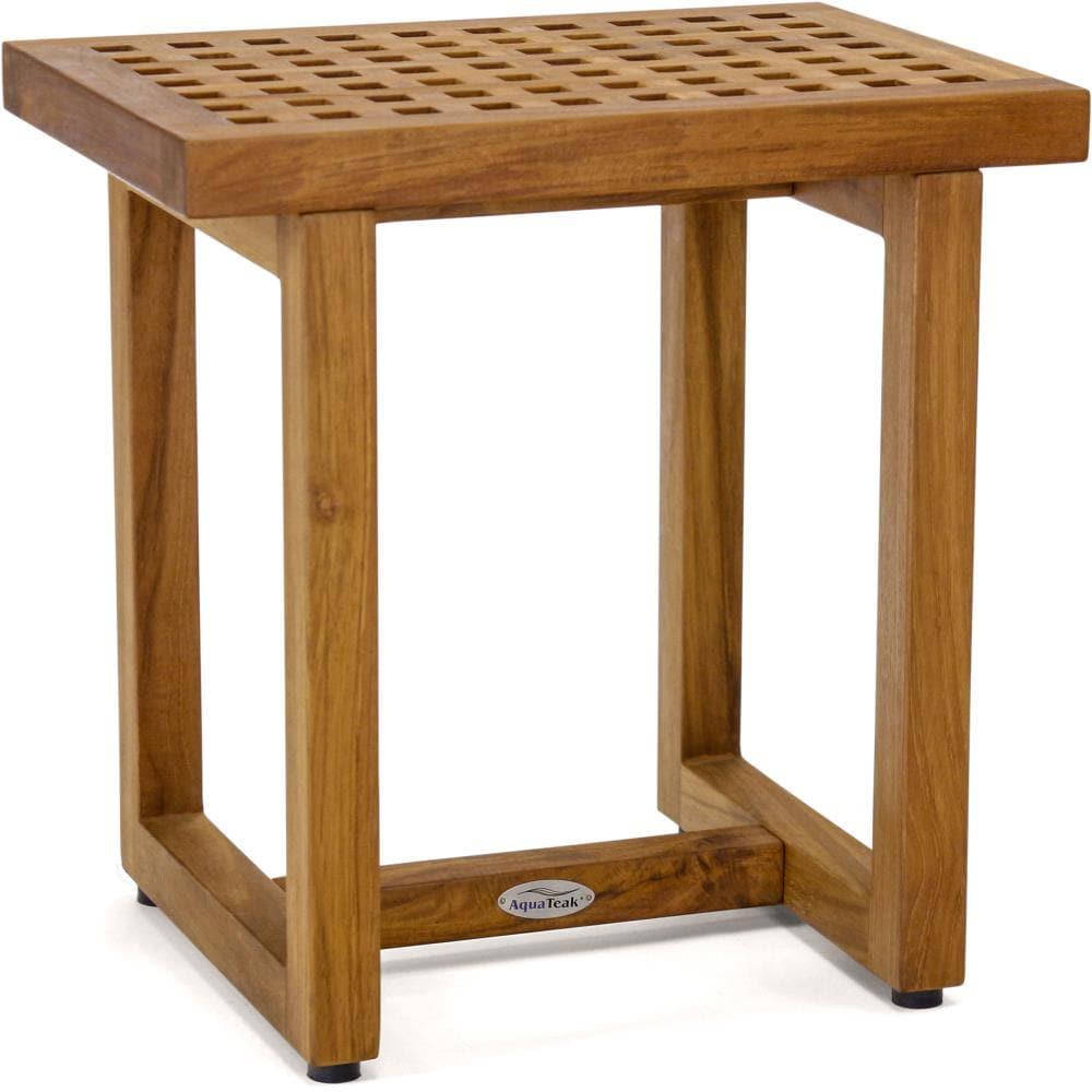 Aqua Teak Grate 17.25'' W Teak Shower Bench