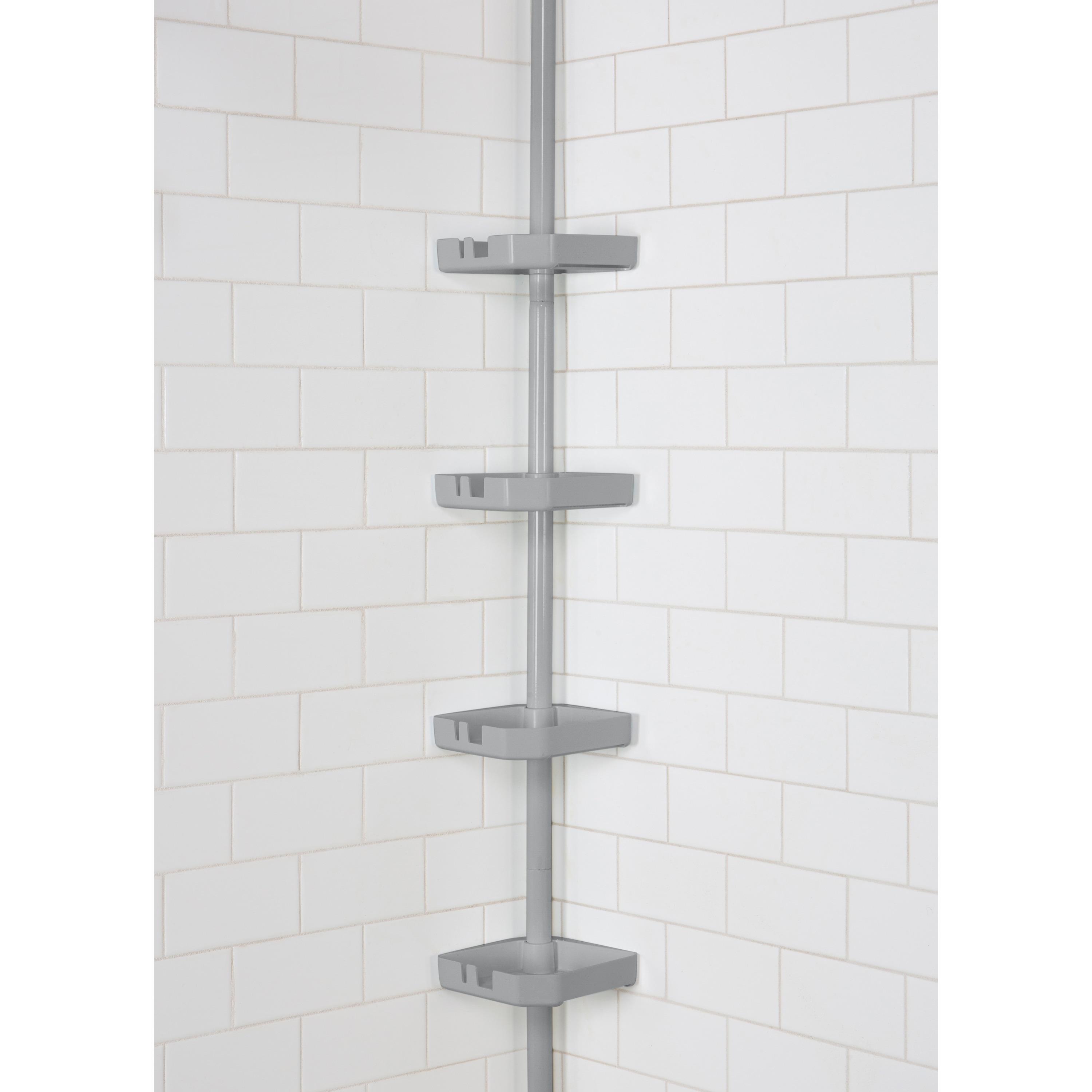 Bath Bliss 4 Tier Corner Shower Organizer Caddy in Grey