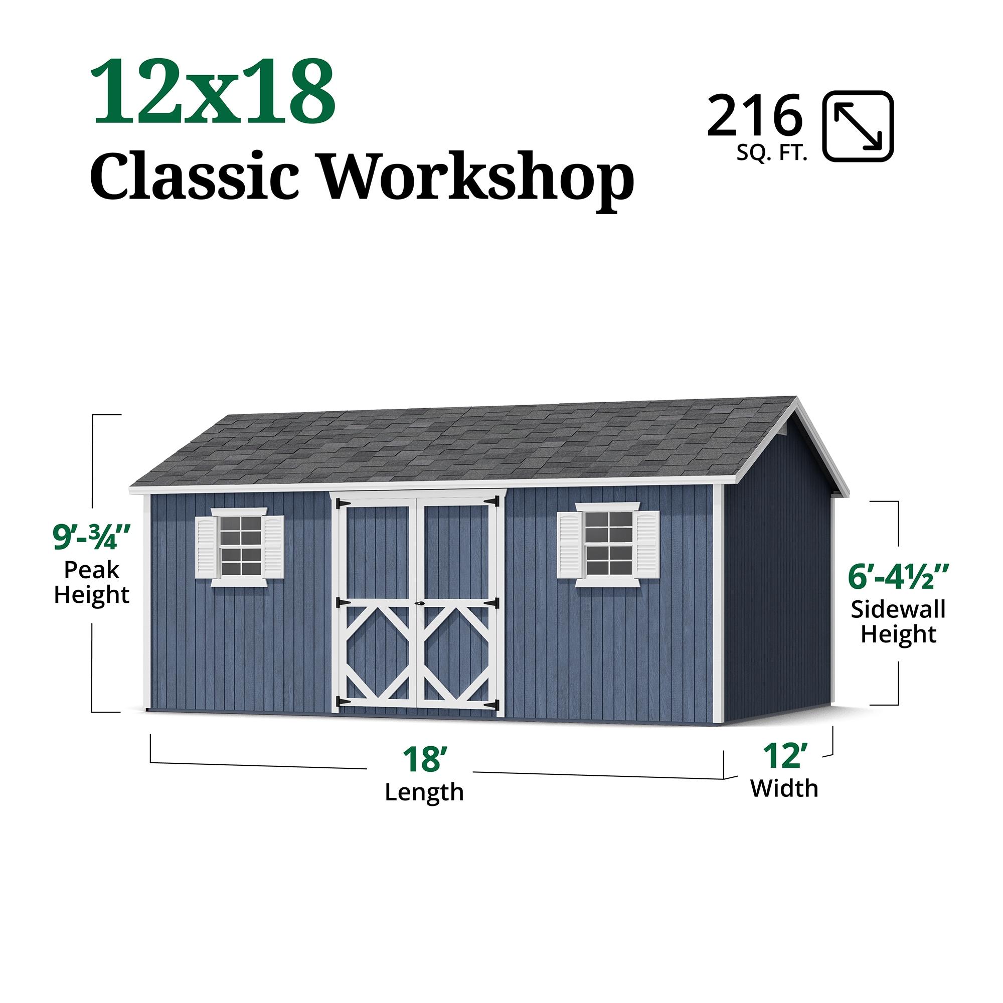 Little Cottage Co. Classic Workshop Outdoor Wood Storage Shed