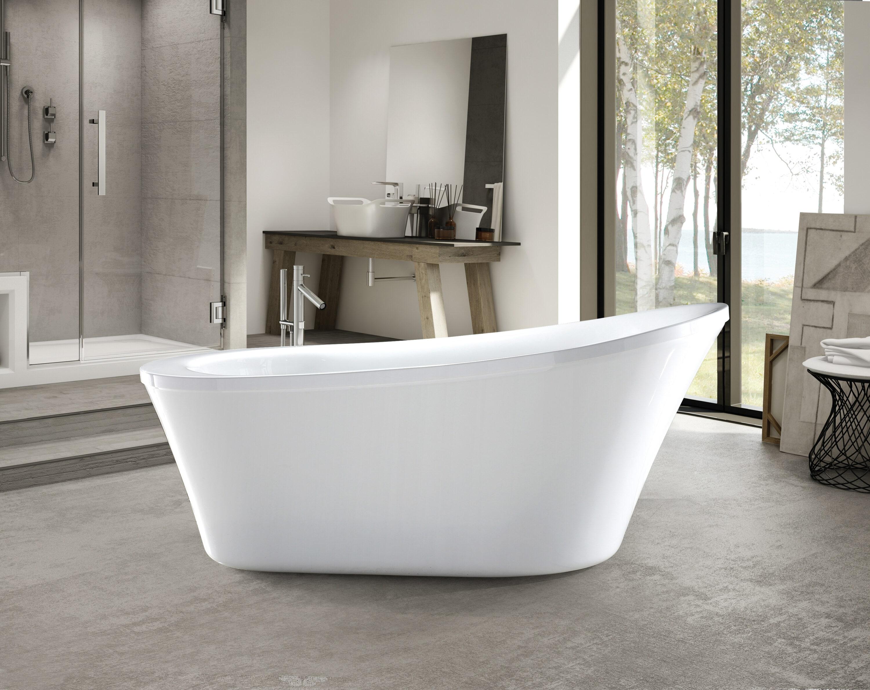 70" x 34" Freestanding Soaking Bathtub