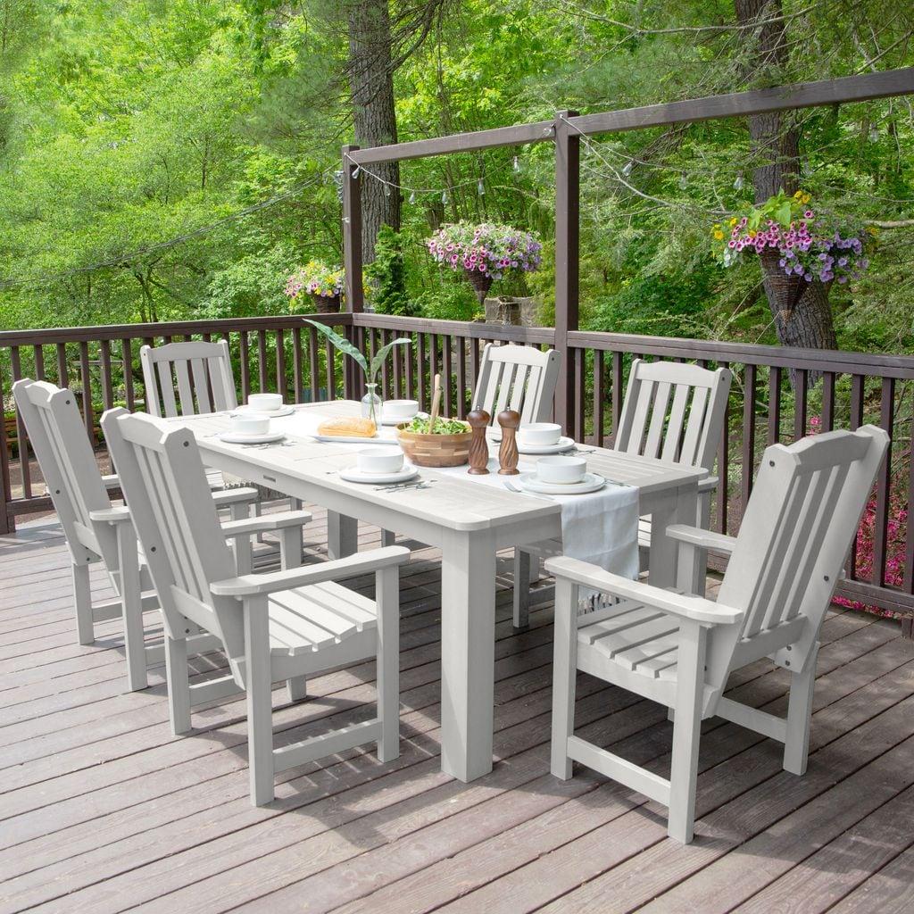 Highwood 7-pc Lehigh Dining Set - 42" x 84" Rectangle Table, Dining Height, Outdoor, Eco-friendly, Synthetic Wood
