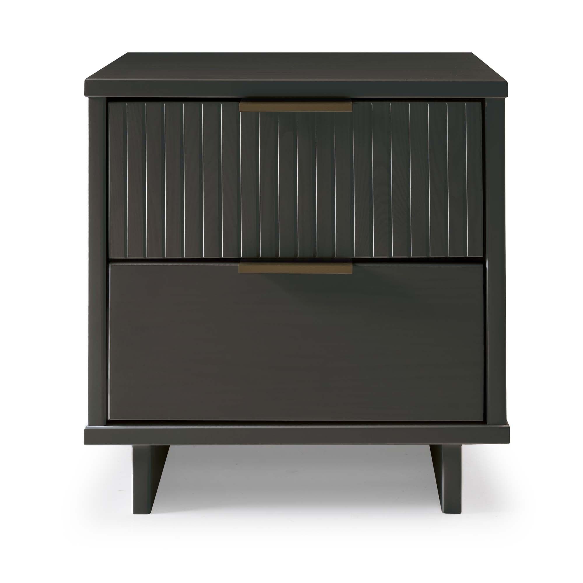 Manhattan Comfort Granville Engineered Wood Nightstand 2.0 in Dark Gray