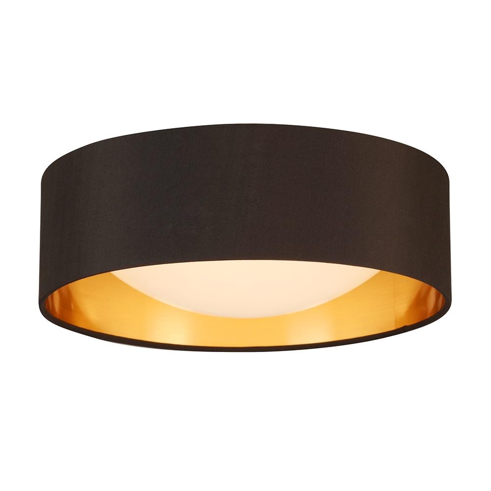 Orme Contemporary 12-Inch Black and Gold LED Flush Mount Ceiling Light